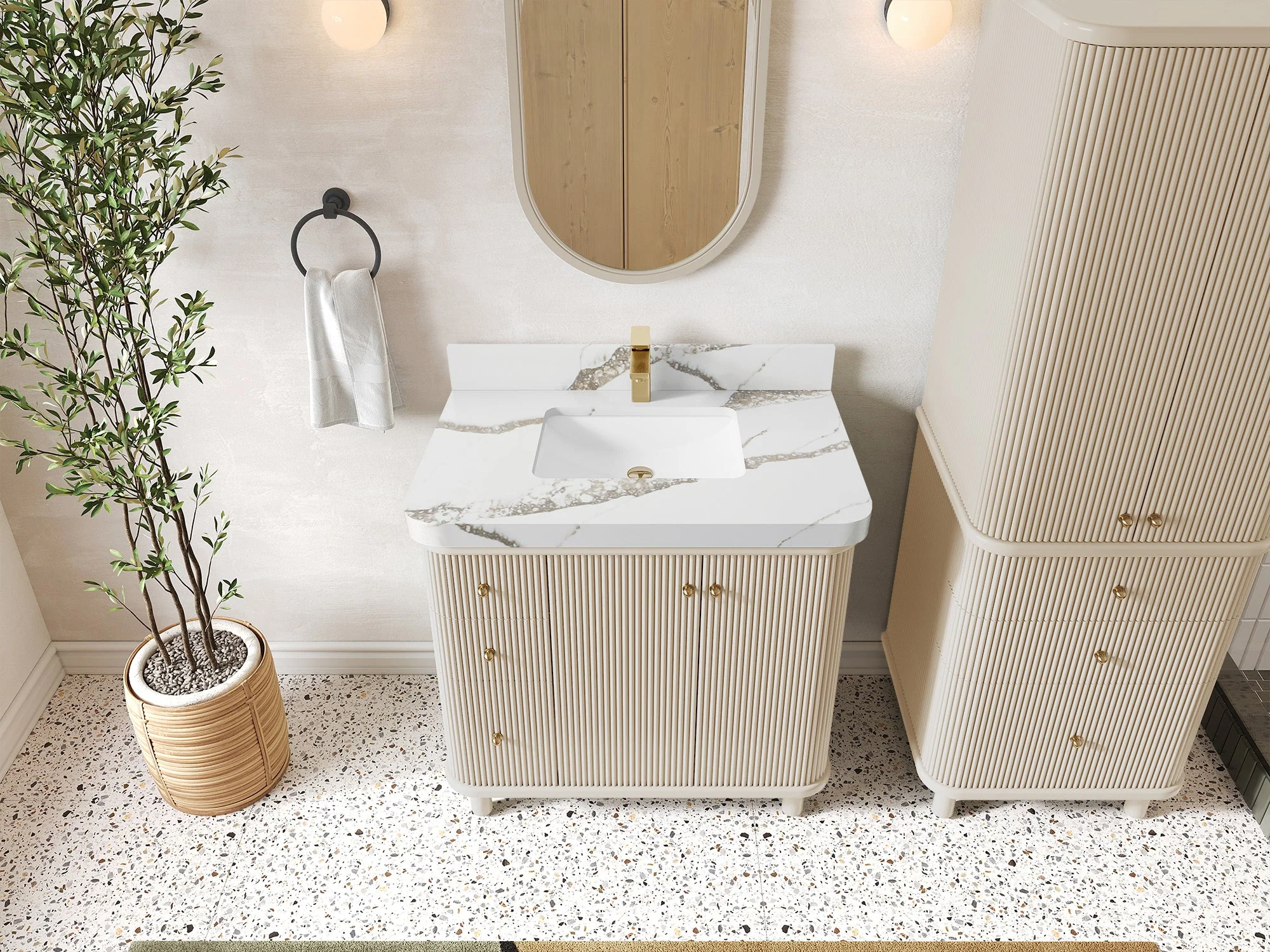 Miami 36 in. W x 22 in. D Center Sink Bathroom Vanity - Image 19