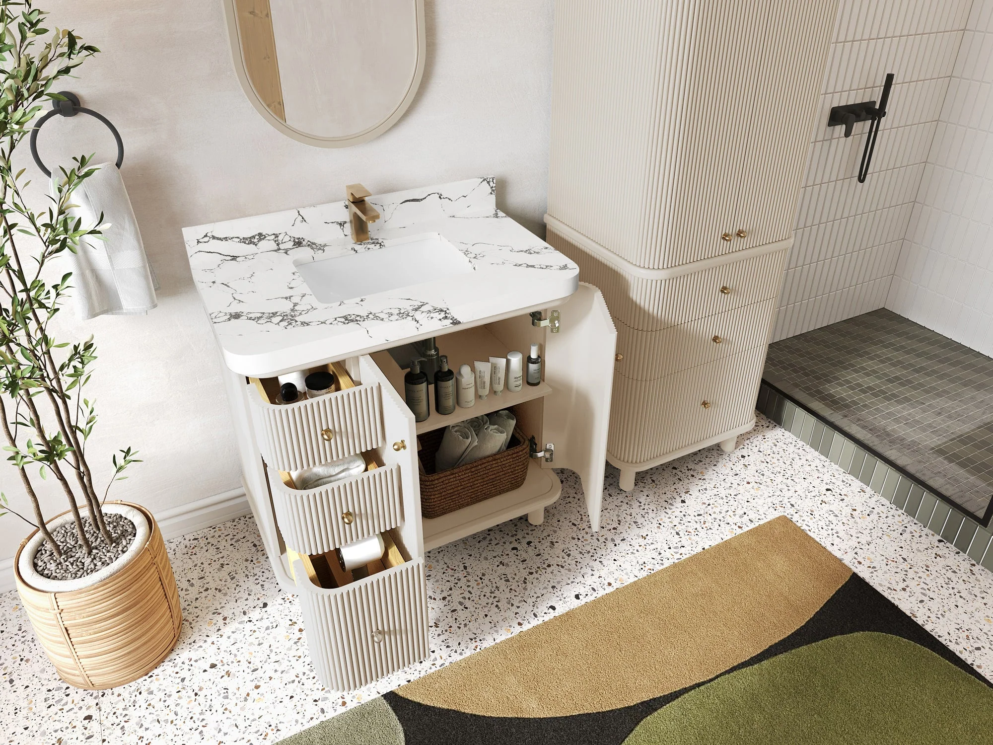 Miami 36 in. W x 22 in. D Center Sink Bathroom Vanity - Image 3