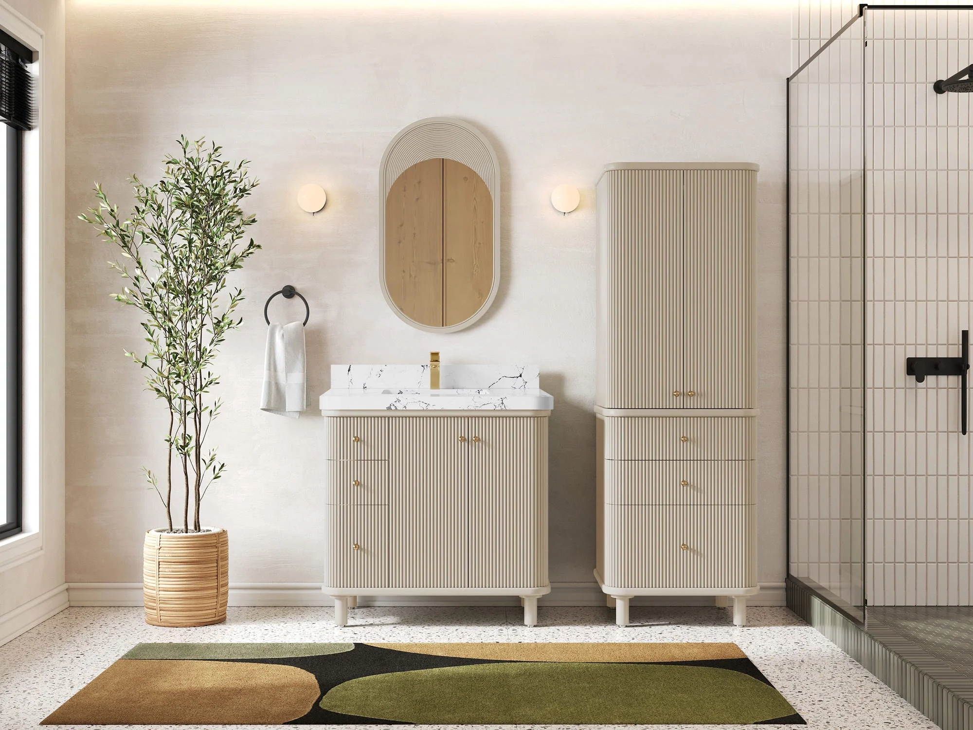 Miami 36 in. W x 22 in. D Center Sink Bathroom Vanity - Image 4