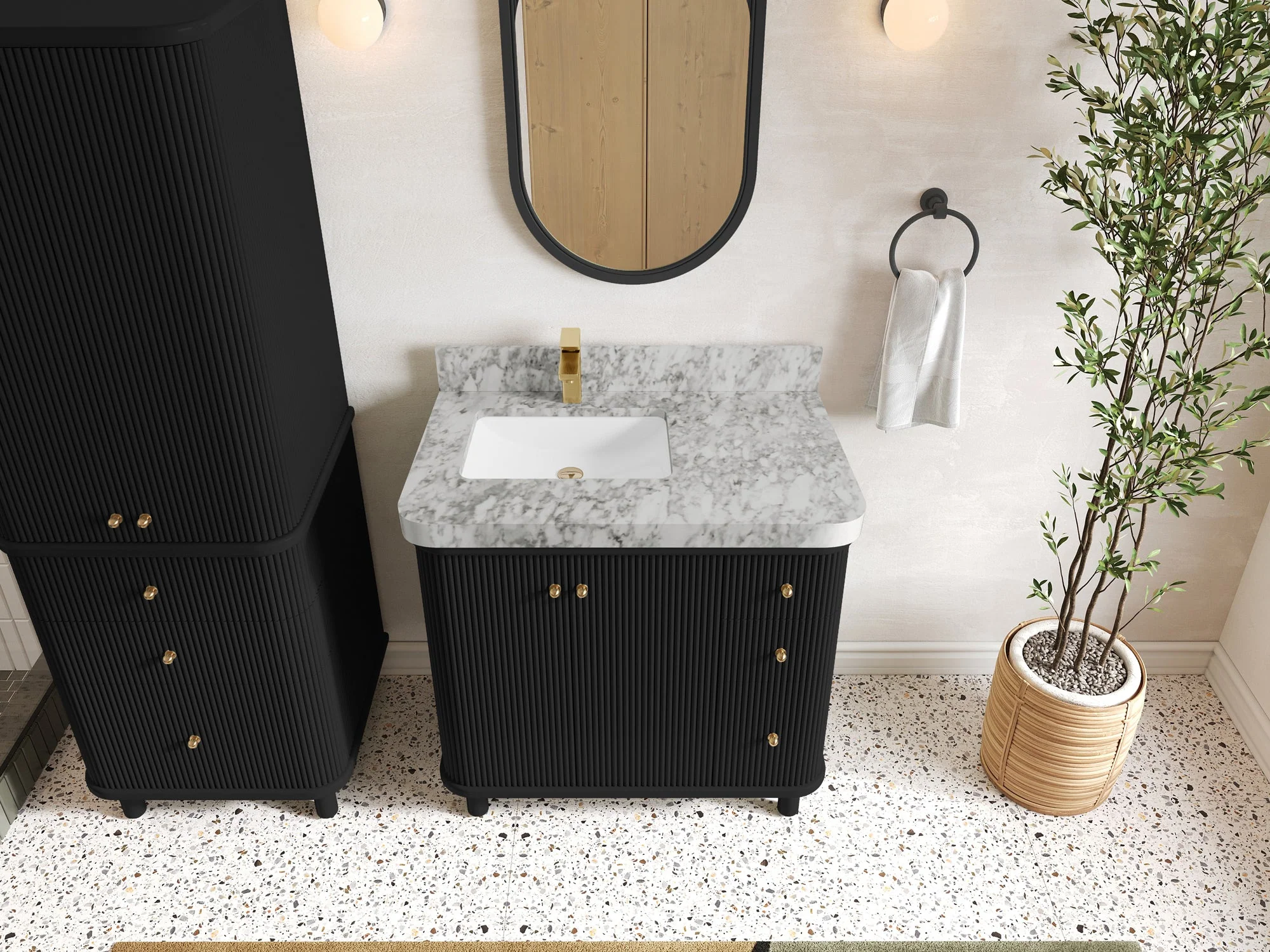 Miami 36 in. W x 22 in. D Left Offset Sink Bathroom Vanity - Image 12