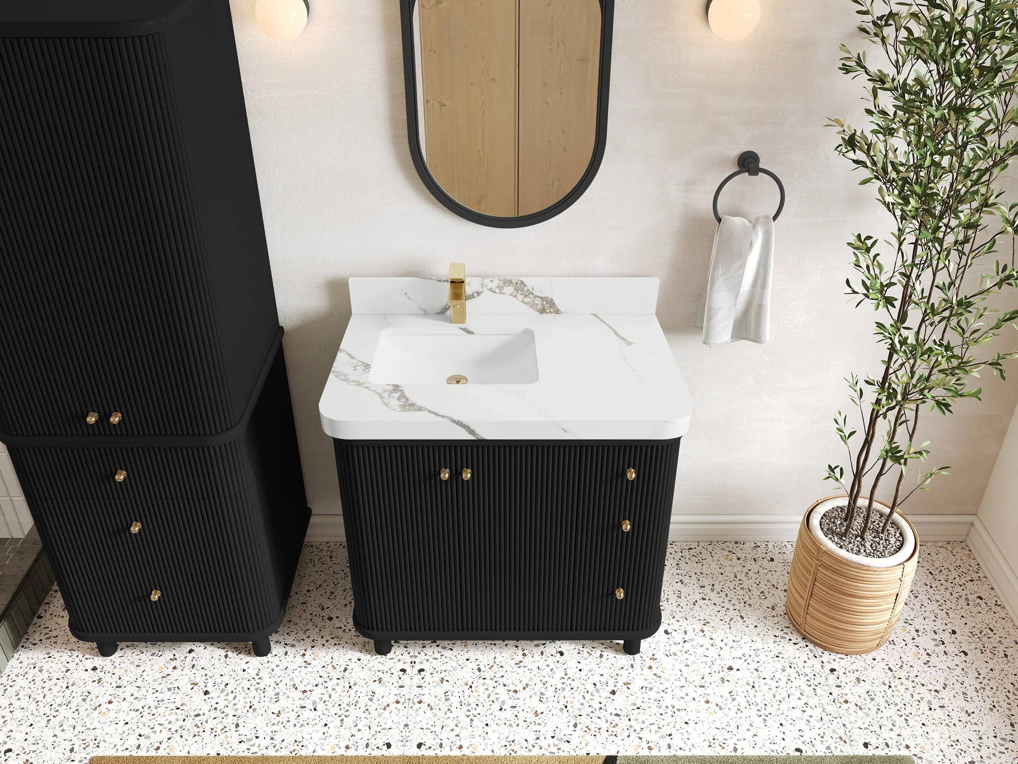 Miami 36 in. W x 22 in. D Left Offset Sink Bathroom Vanity - Image 20
