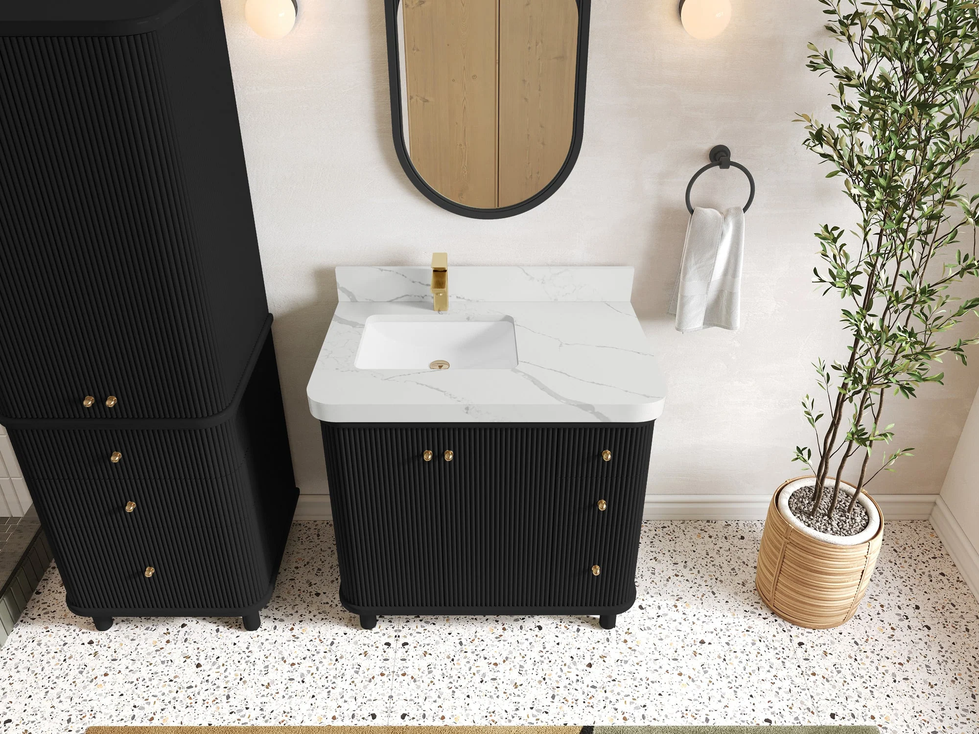 Miami 36 in. W x 22 in. D Left Offset Sink Bathroom Vanity - Image 8
