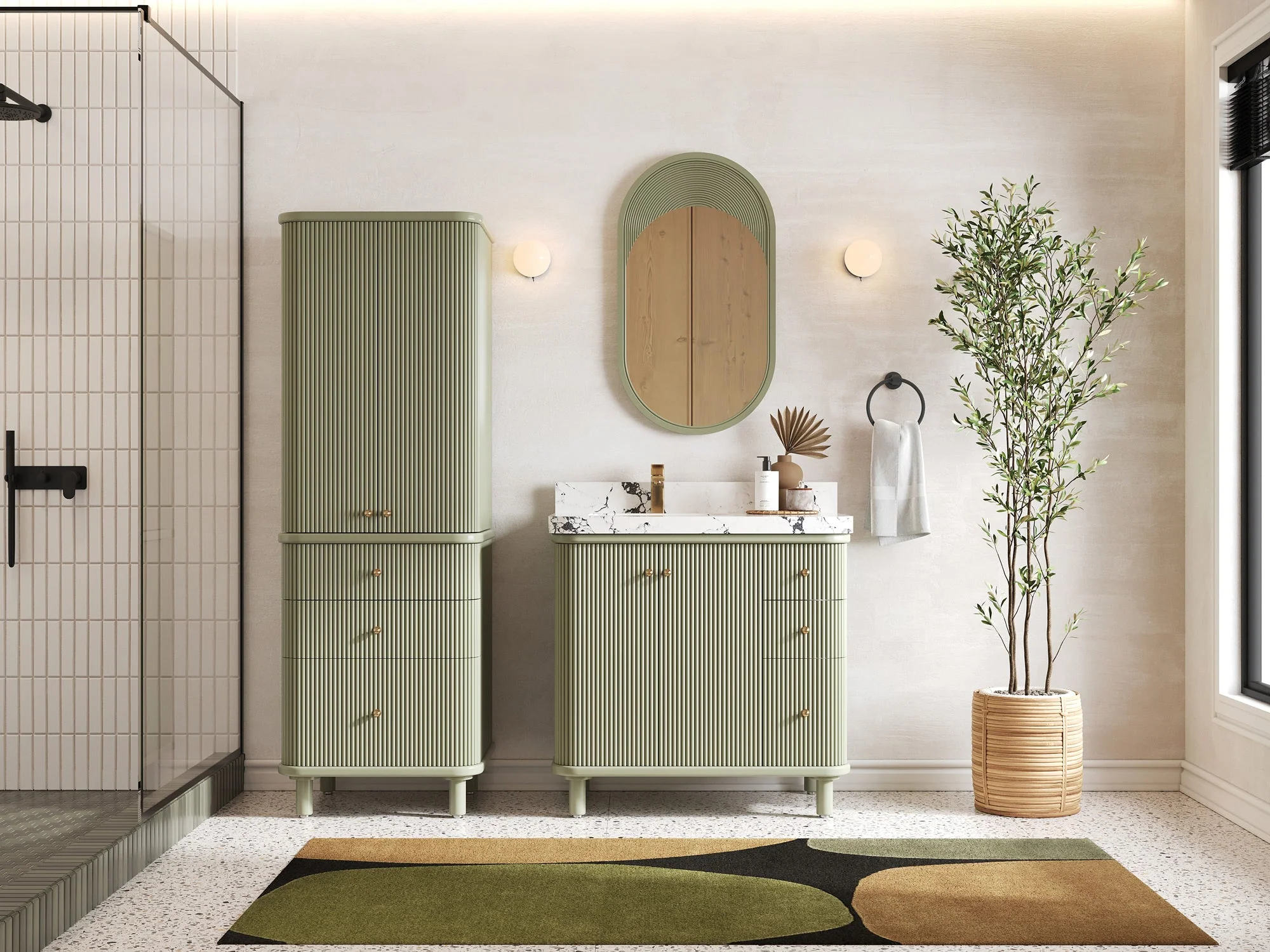 Miami 36 in. W x 22 in. D Left Offset Sink Bathroom Vanity - Image 4