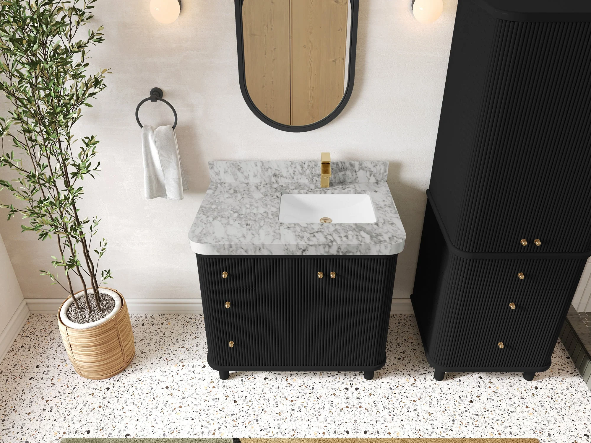 Miami 36 in. W x 22 in. D Right Offset Sink Bathroom Vanity - Image 12