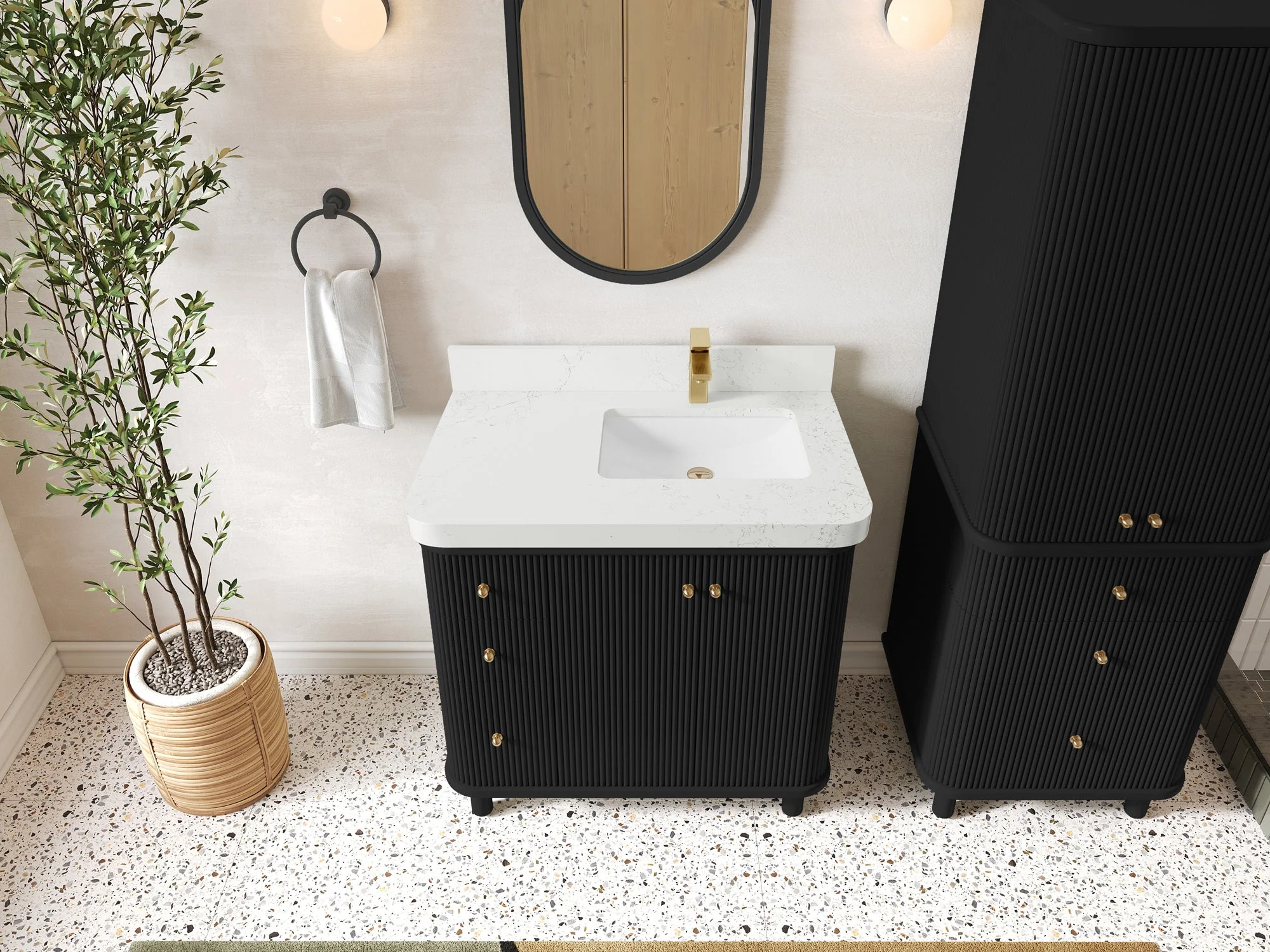 Miami 36 in. W x 22 in. D Right Offset Sink Bathroom Vanity - Image 16
