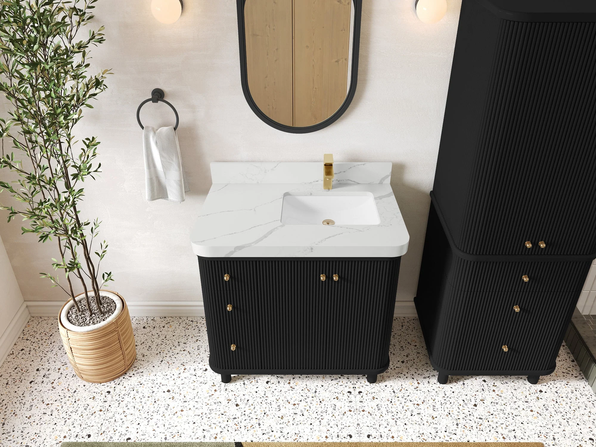 Miami 36 in. W x 22 in. D Right Offset Sink Bathroom Vanity - Image 8