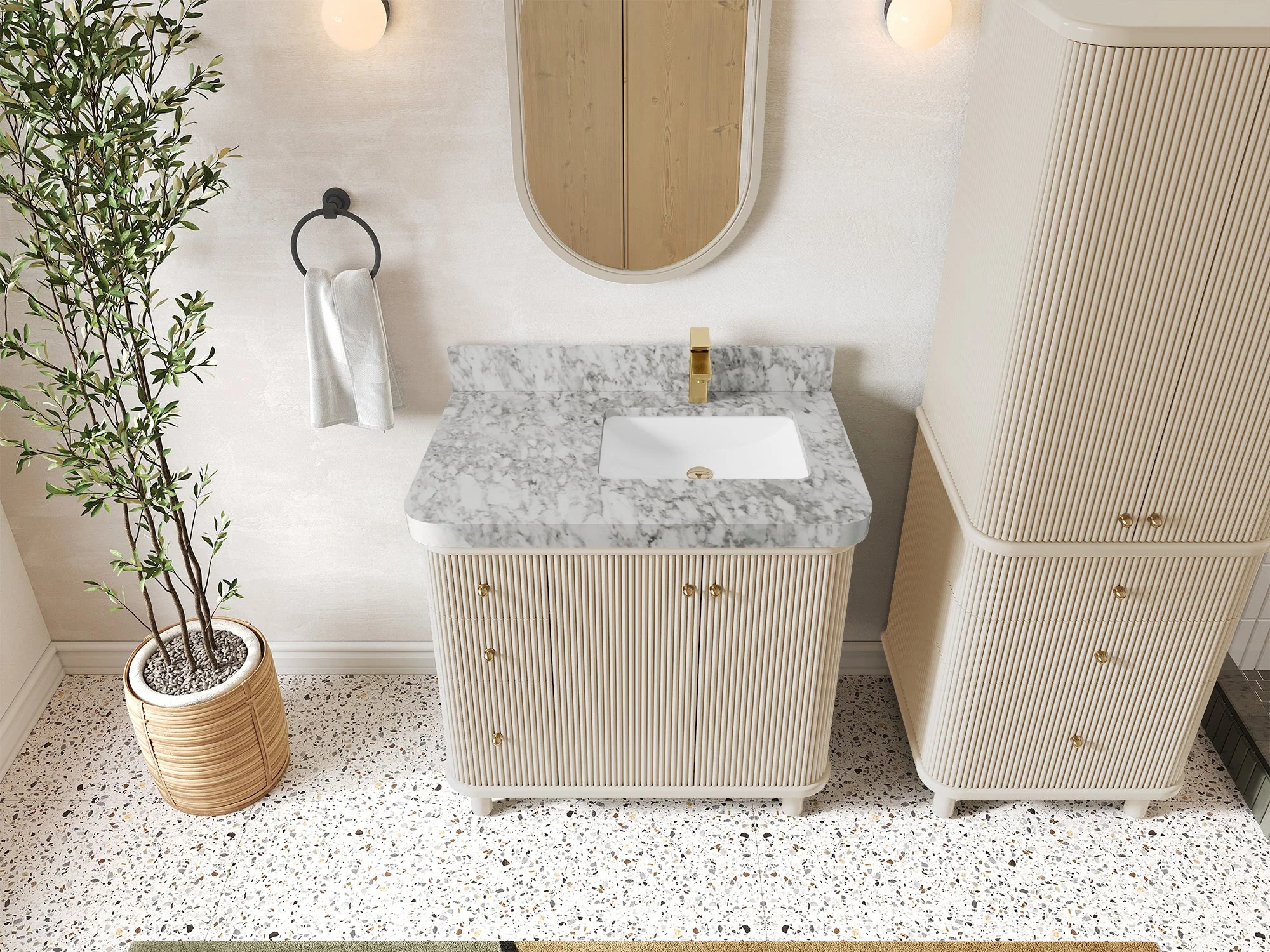 Miami 36 in. W x 22 in. D Right Offset Sink Bathroom Vanity - Image 12