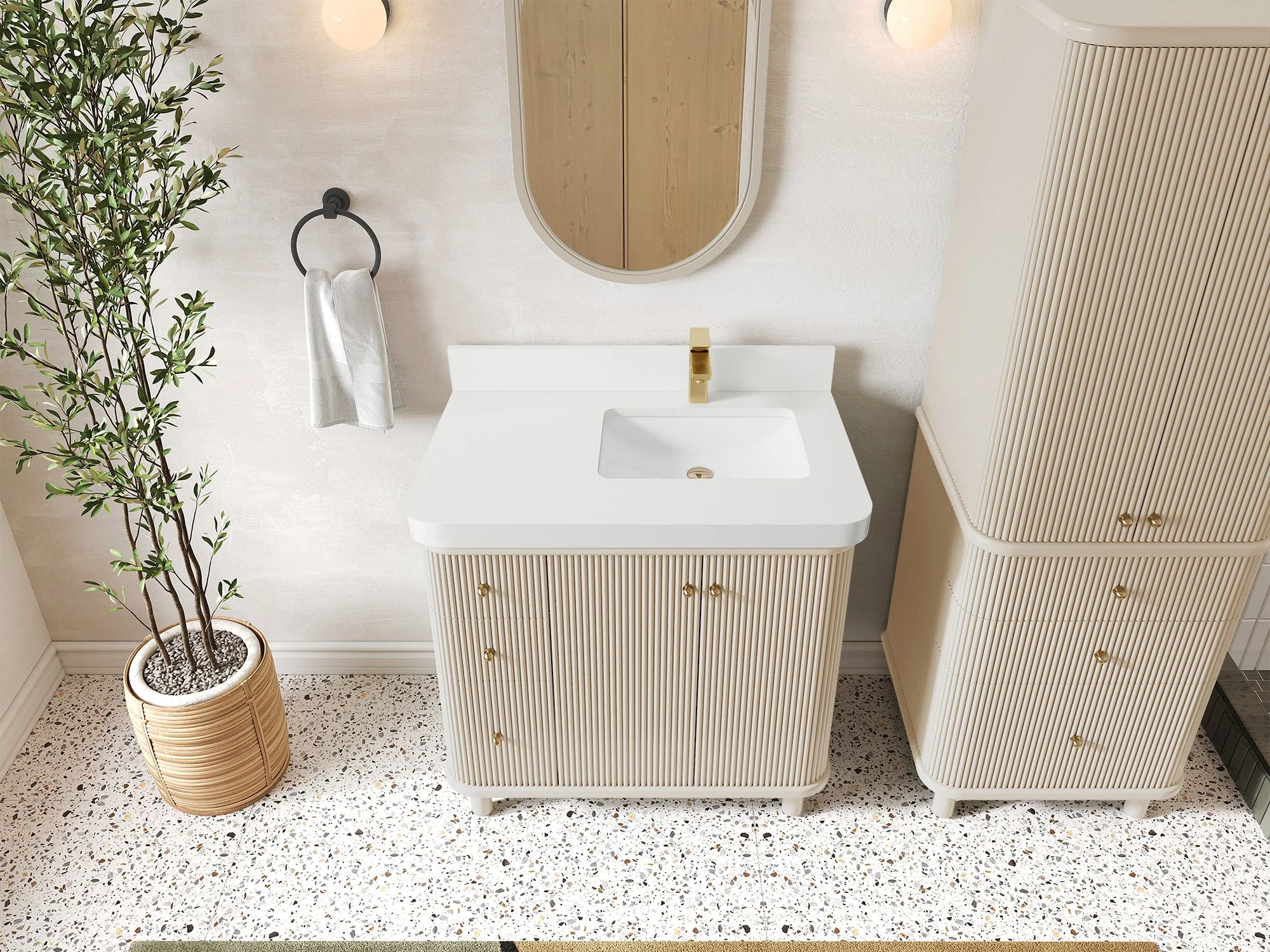Miami 36 in. W x 22 in. D Right Offset Sink Bathroom Vanity - Image 18