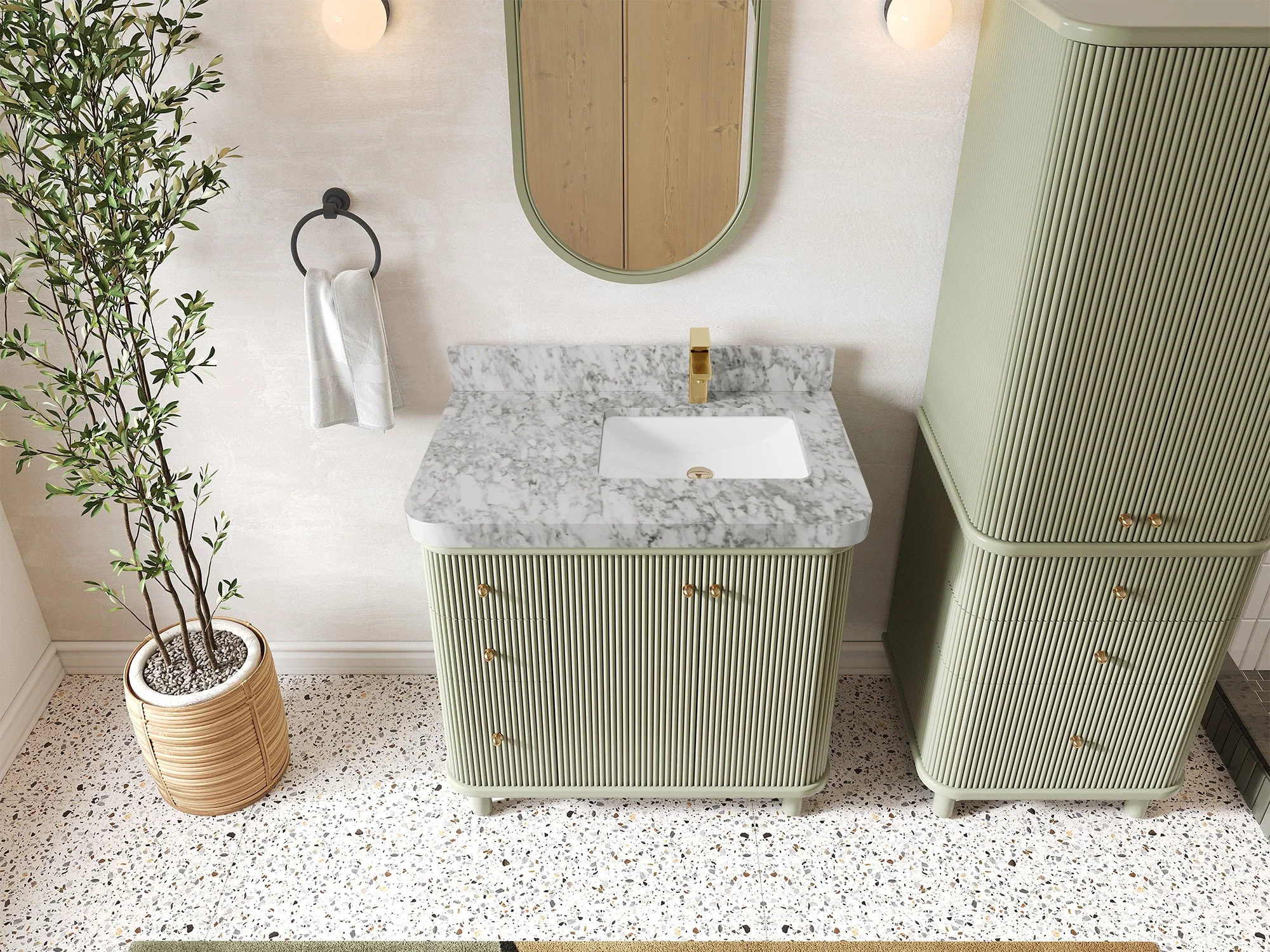 Miami 36 in. W x 22 in. D Right Offset Sink Bathroom Vanity - Image 12