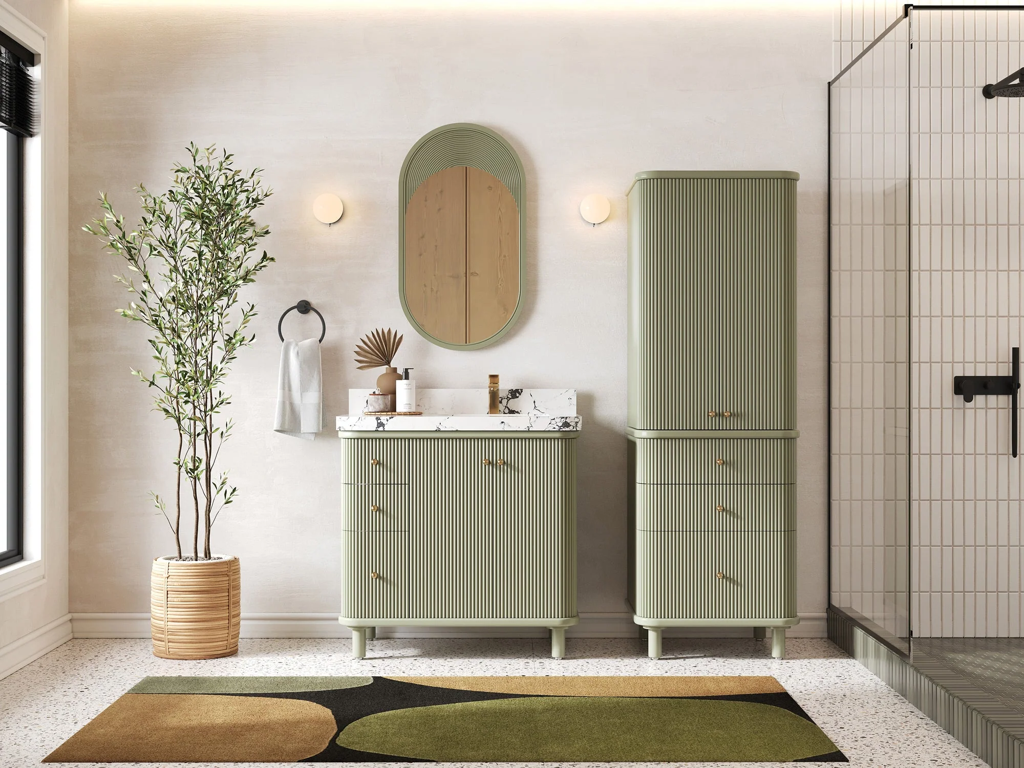 Miami 36 in. W x 22 in. D Right Offset Sink Bathroom Vanity - Image 4