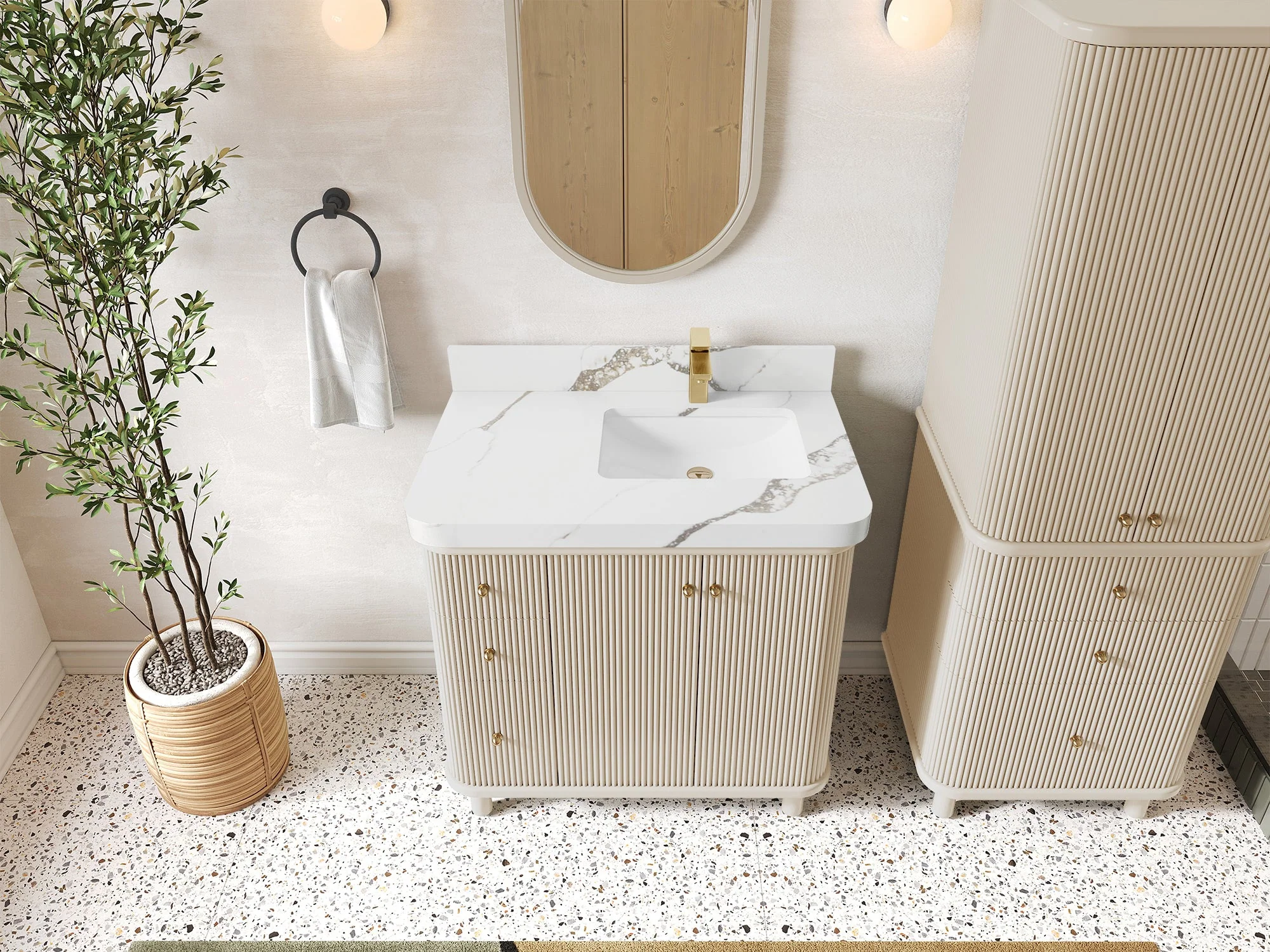 Miami 36 in. W x 22 in. D Right Offset Sink Bathroom Vanity - Image 20