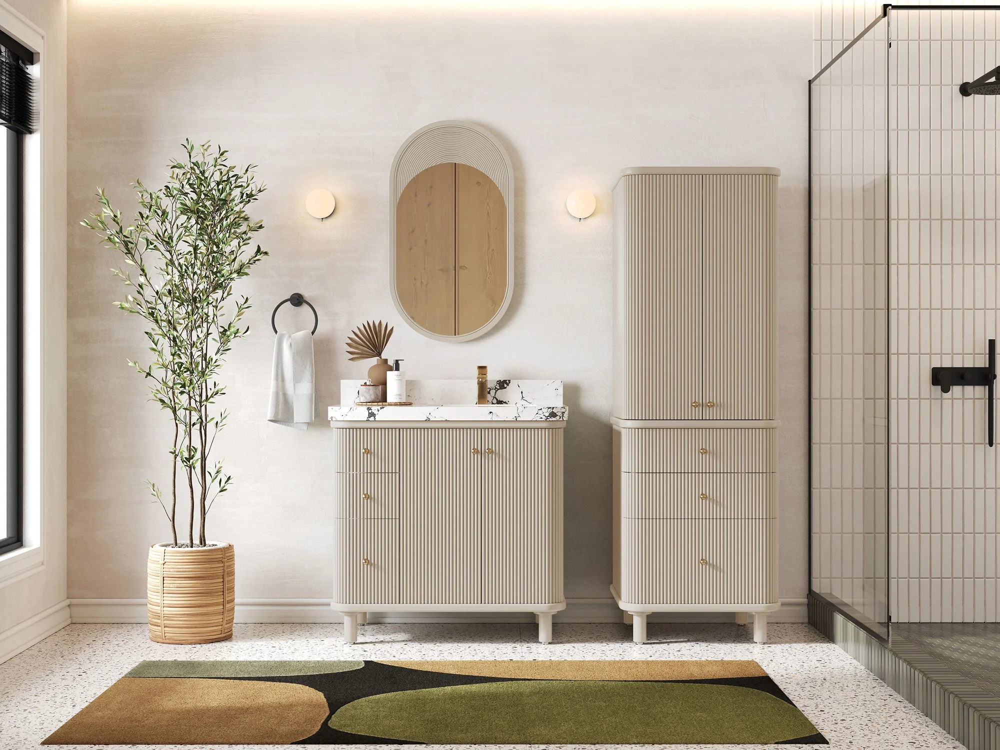 Miami 36 in. W x 22 in. D Right Offset Sink Bathroom Vanity - Image 4