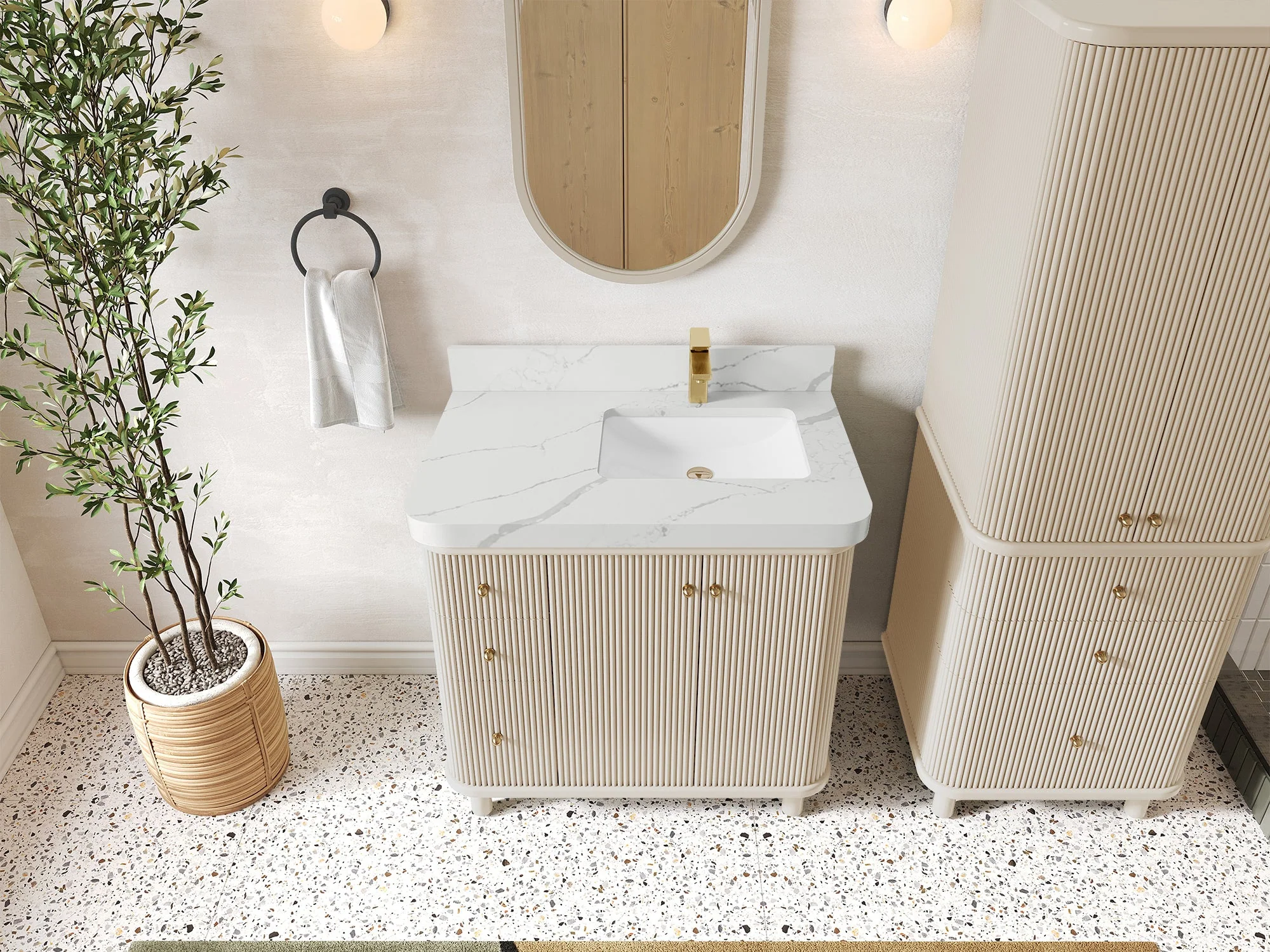 Miami 36 in. W x 22 in. D Right Offset Sink Bathroom Vanity - Image 8