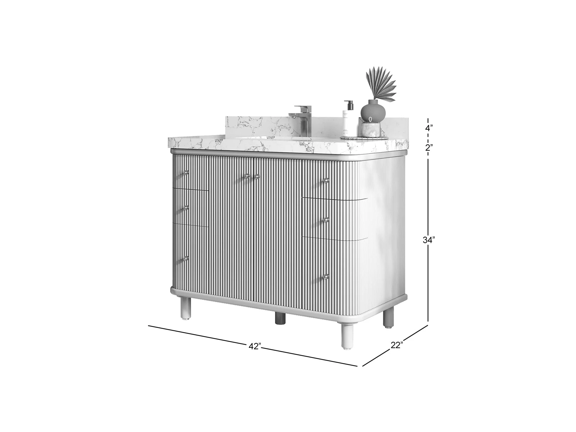Miami 42 in. W x 22 in. D Single Sink Bathroom Vanity - Image 5