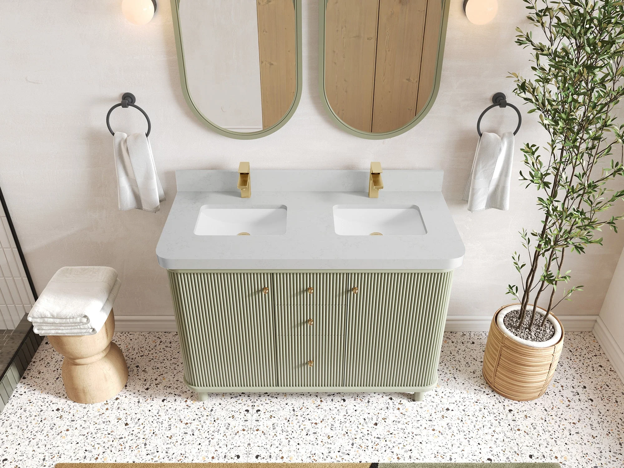 Miami 48 in. W x 22 in. D Double Sink Bathroom Vanity - Image 16