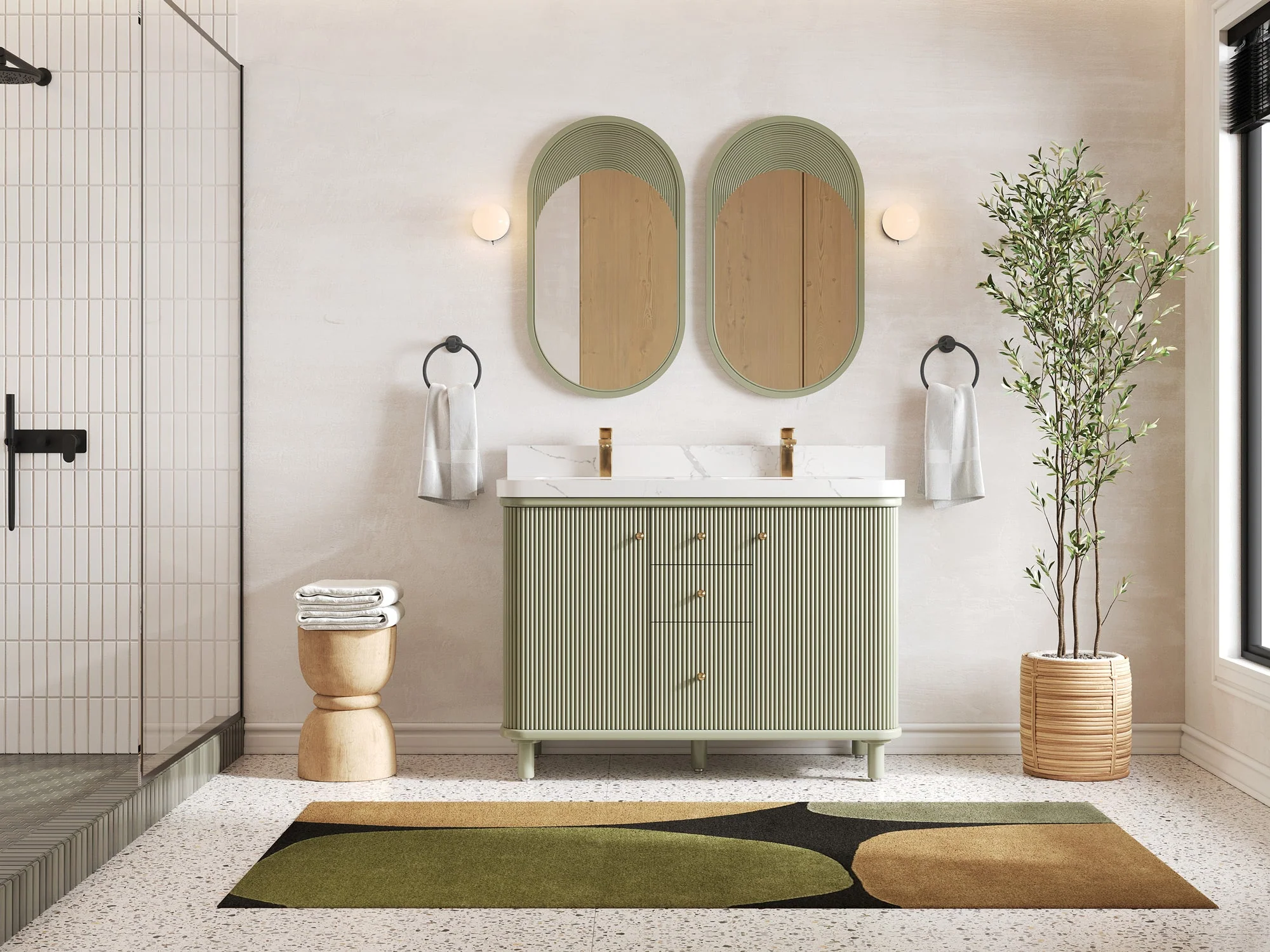 Miami 48 in. W x 22 in. D Double Sink Bathroom Vanity - Image 4