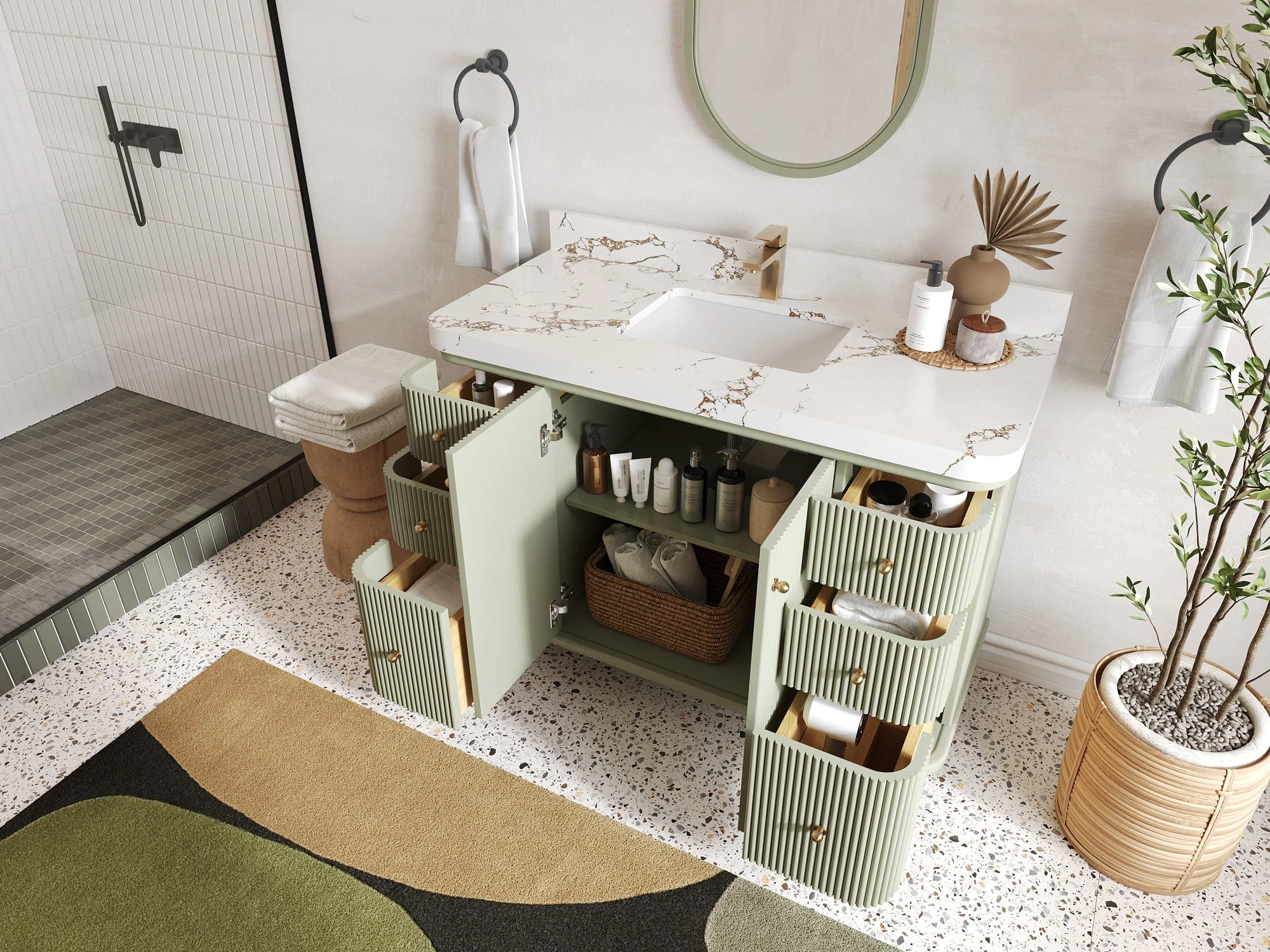 Miami 48 in. W x 22 in. D Single Sink Bathroom Vanity - Image 3