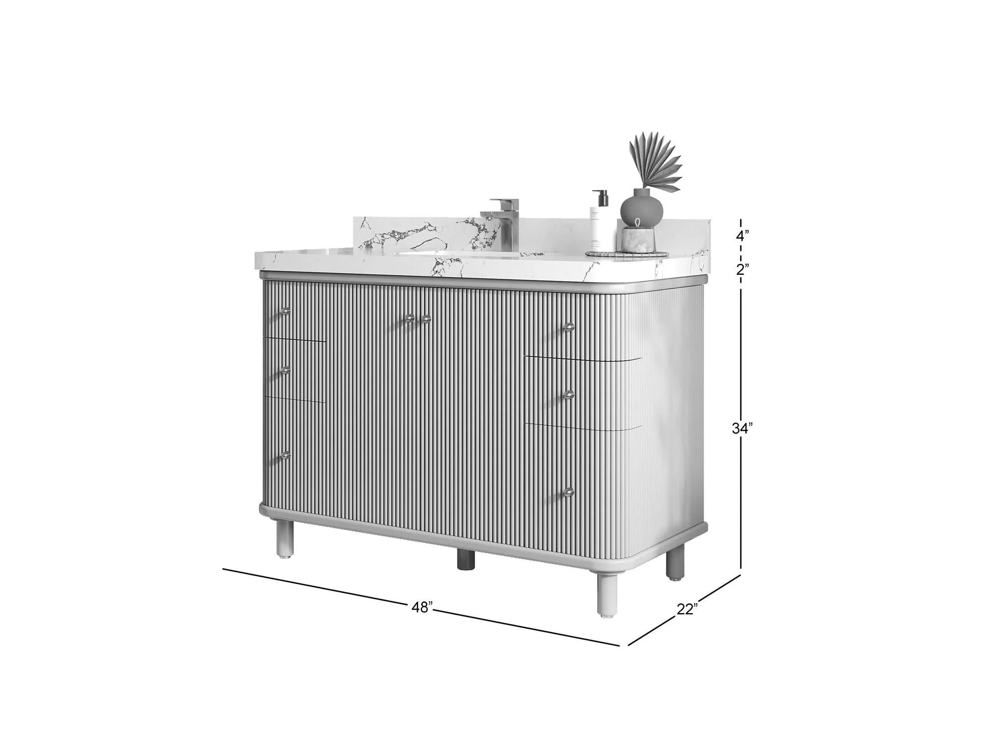 Miami 48 in. W x 22 in. D Single Sink Bathroom Vanity - Image 5