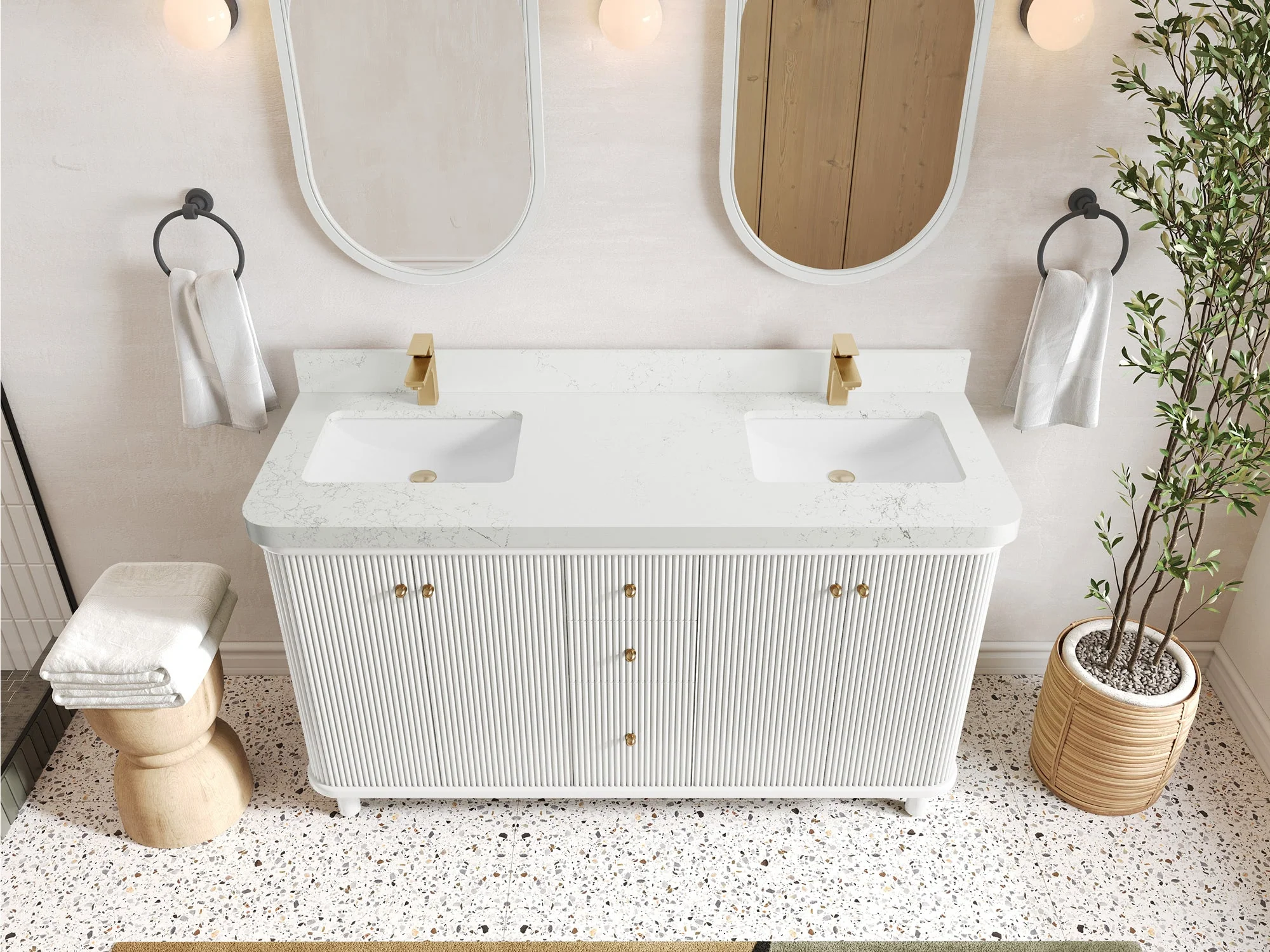 Miami 60 in. W x 22 in. D Double Sink Bathroom Vanity - Image 17
