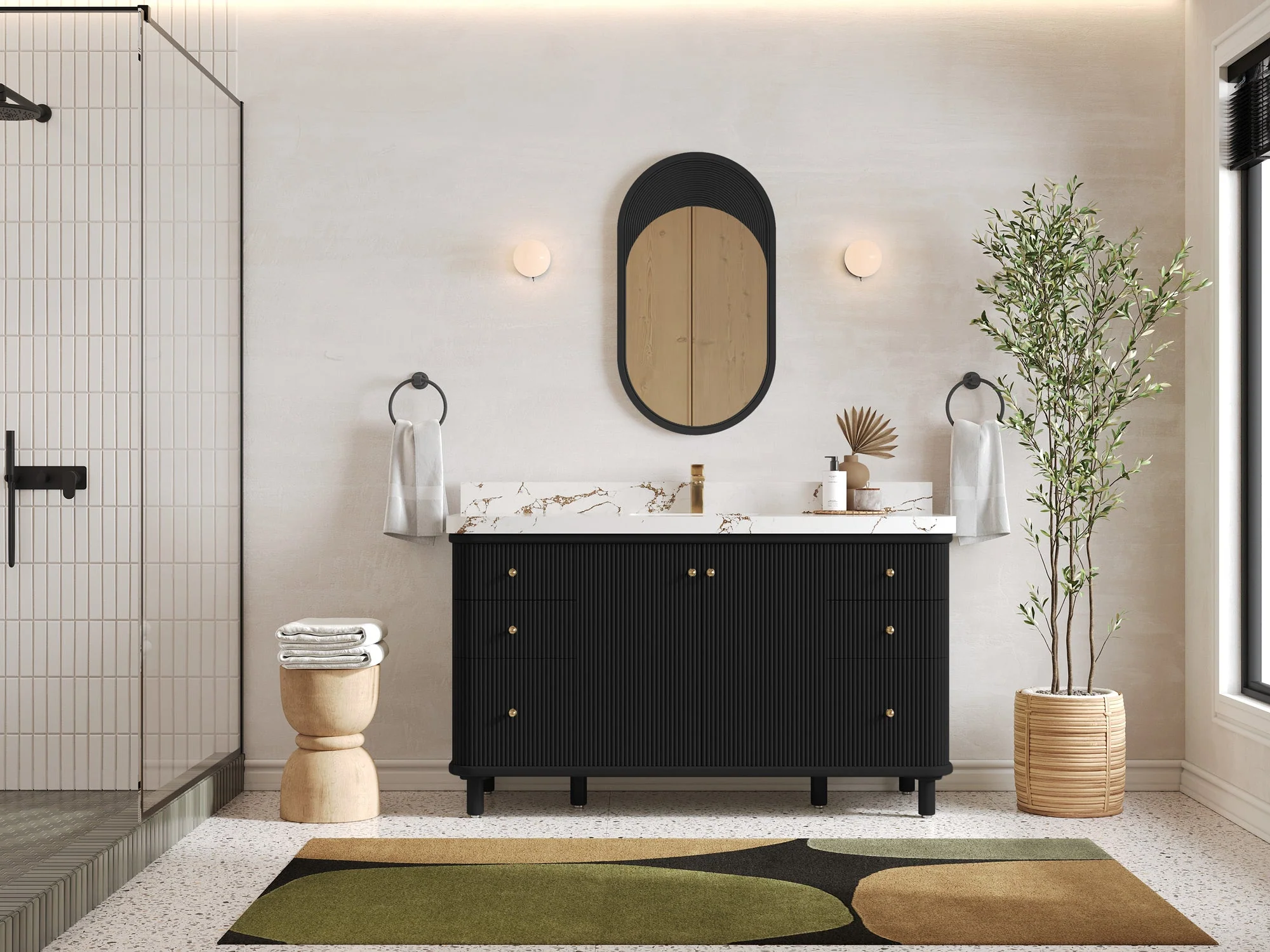 Miami 60 in. W x 22 in. D Single Sink Bathroom Vanity - Image 4