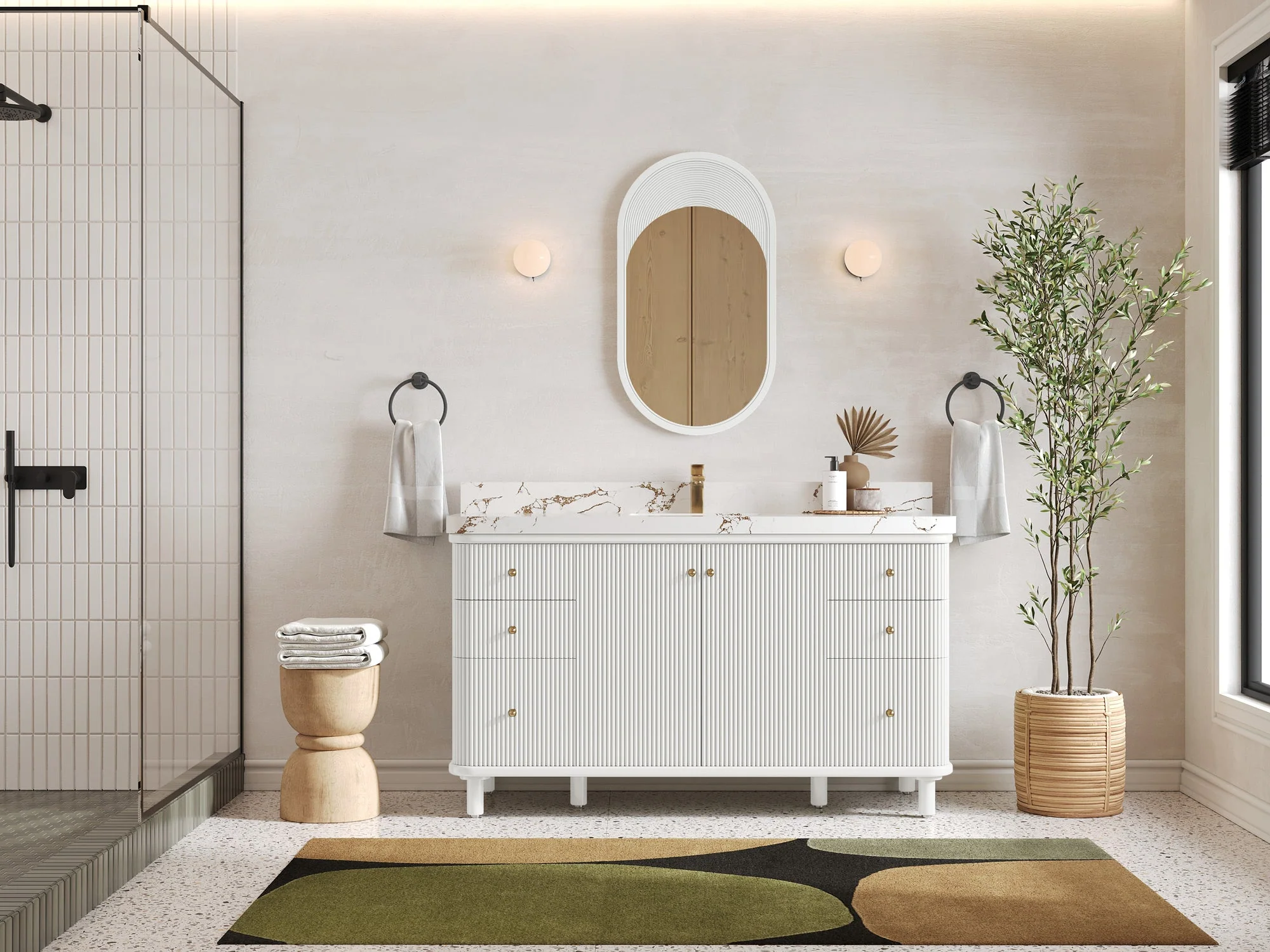Miami 60 in. W x 22 in. D Single Sink Bathroom Vanity - Image 4