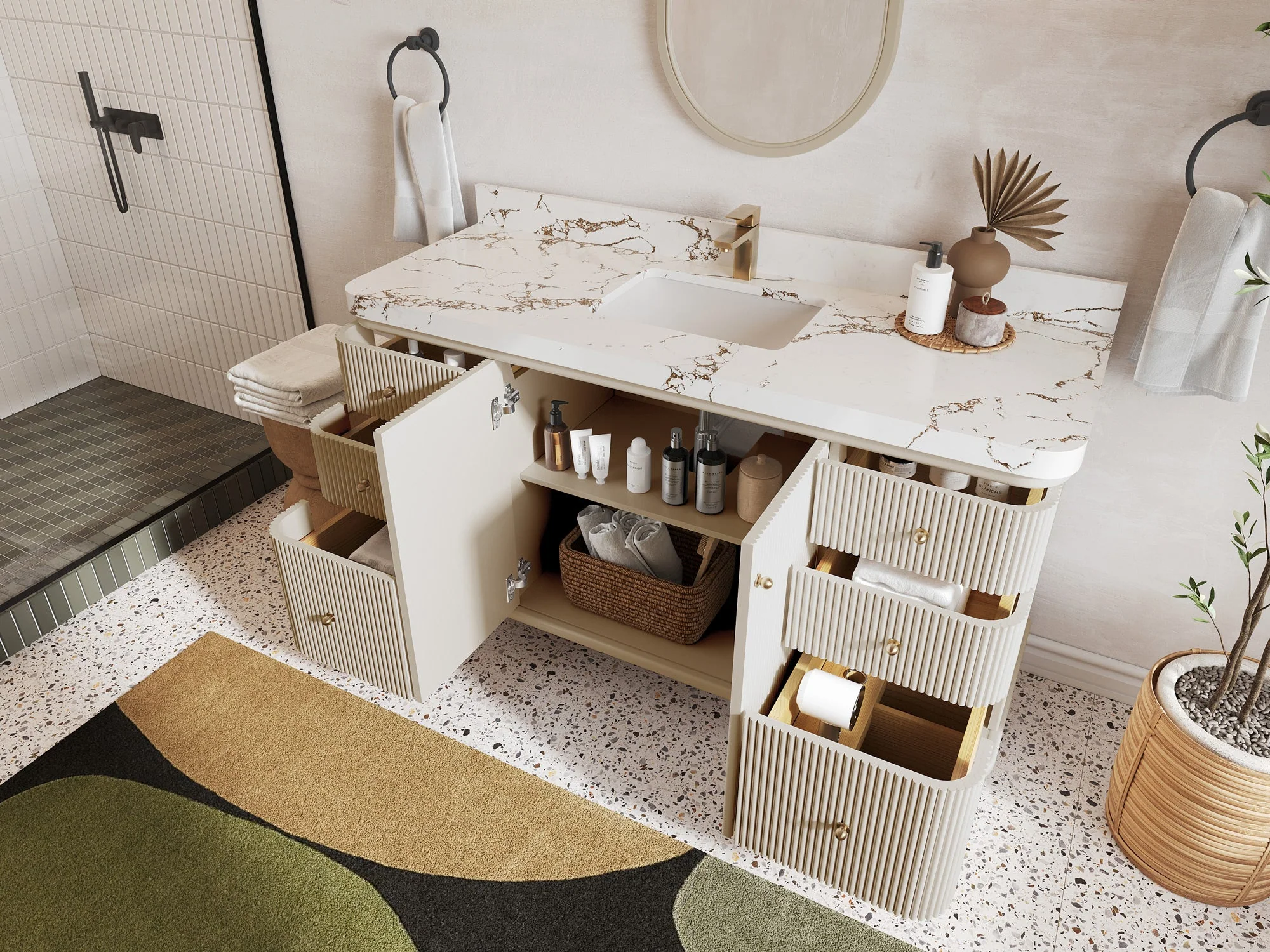 Miami 60 in. W x 22 in. D Single Sink Bathroom Vanity - Image 3