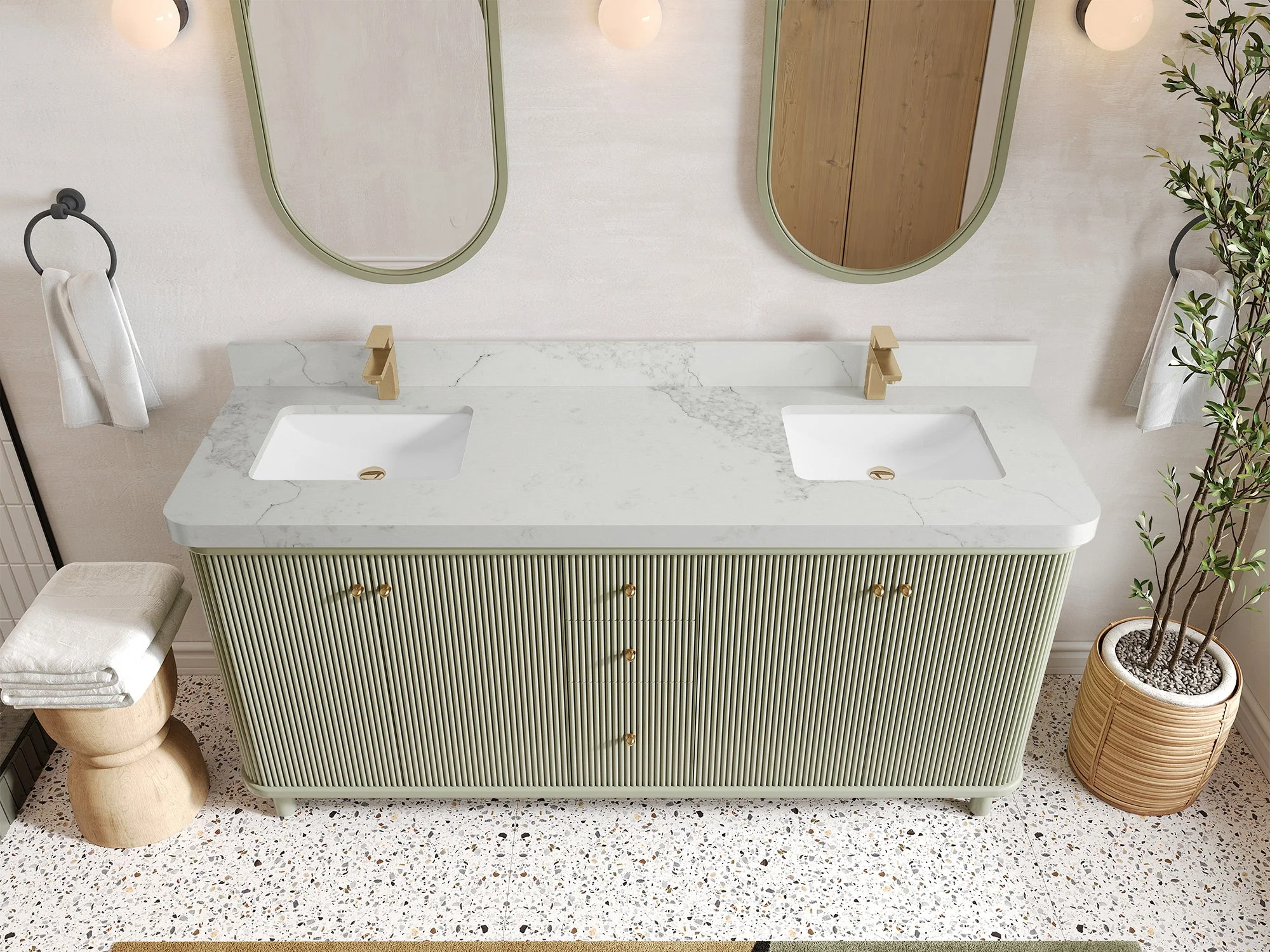 Miami 72 in. W x 22 in. D Double Sink Bathroom Vanity - Image 11