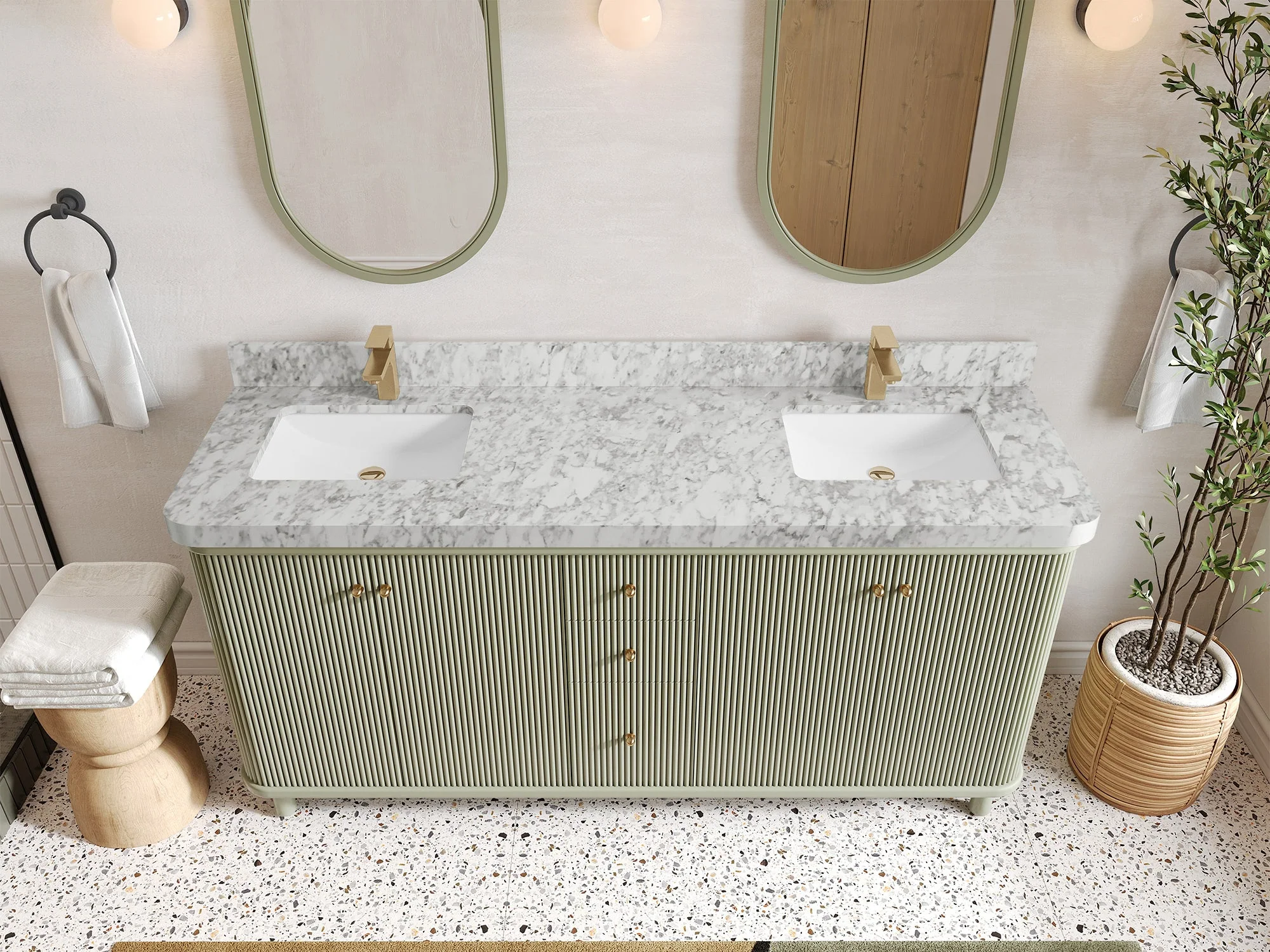 Miami 72 in. W x 22 in. D Double Sink Bathroom Vanity - Image 13