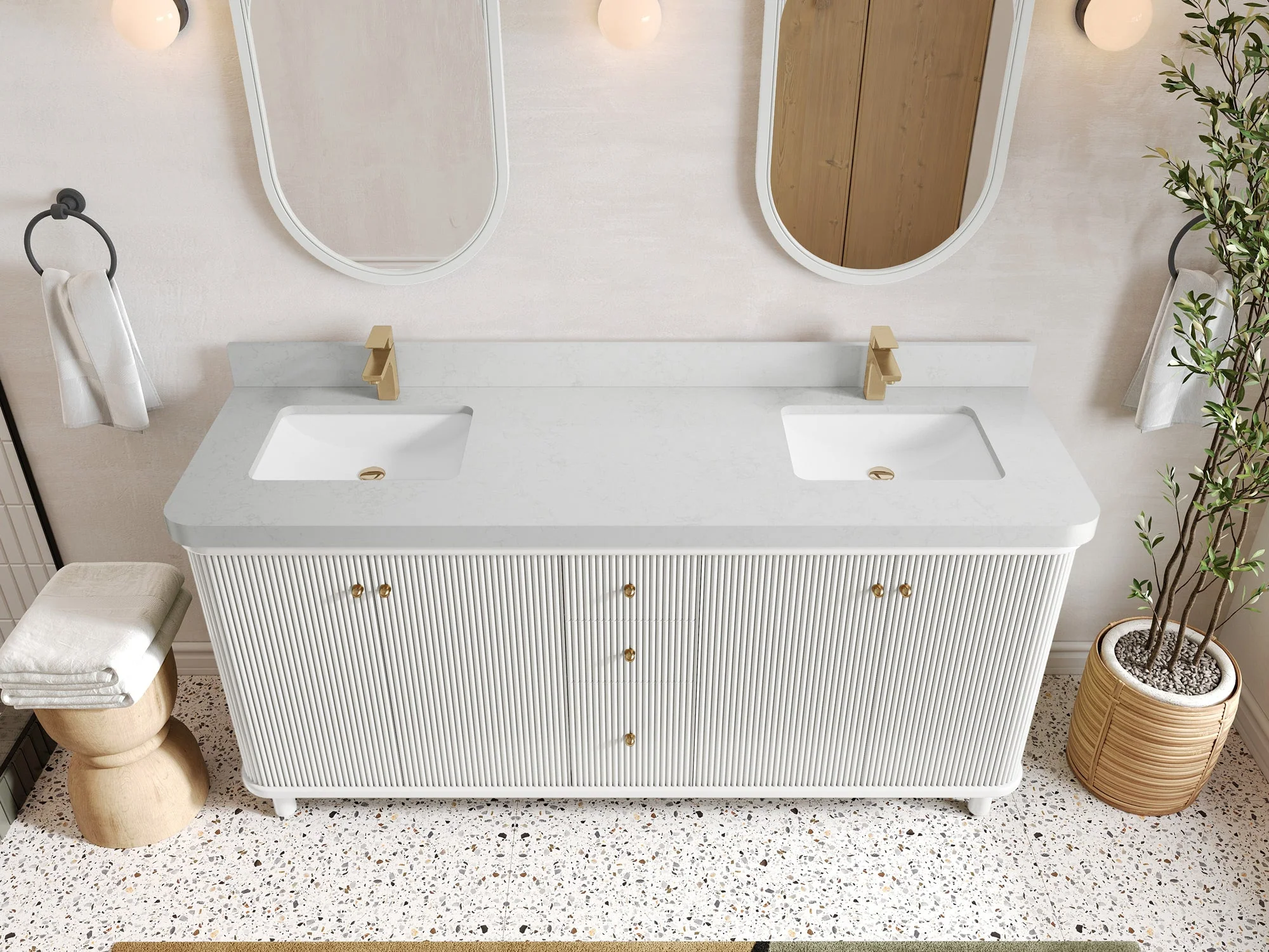 Miami 72 in. W x 22 in. D Double Sink Bathroom Vanity - Image 10