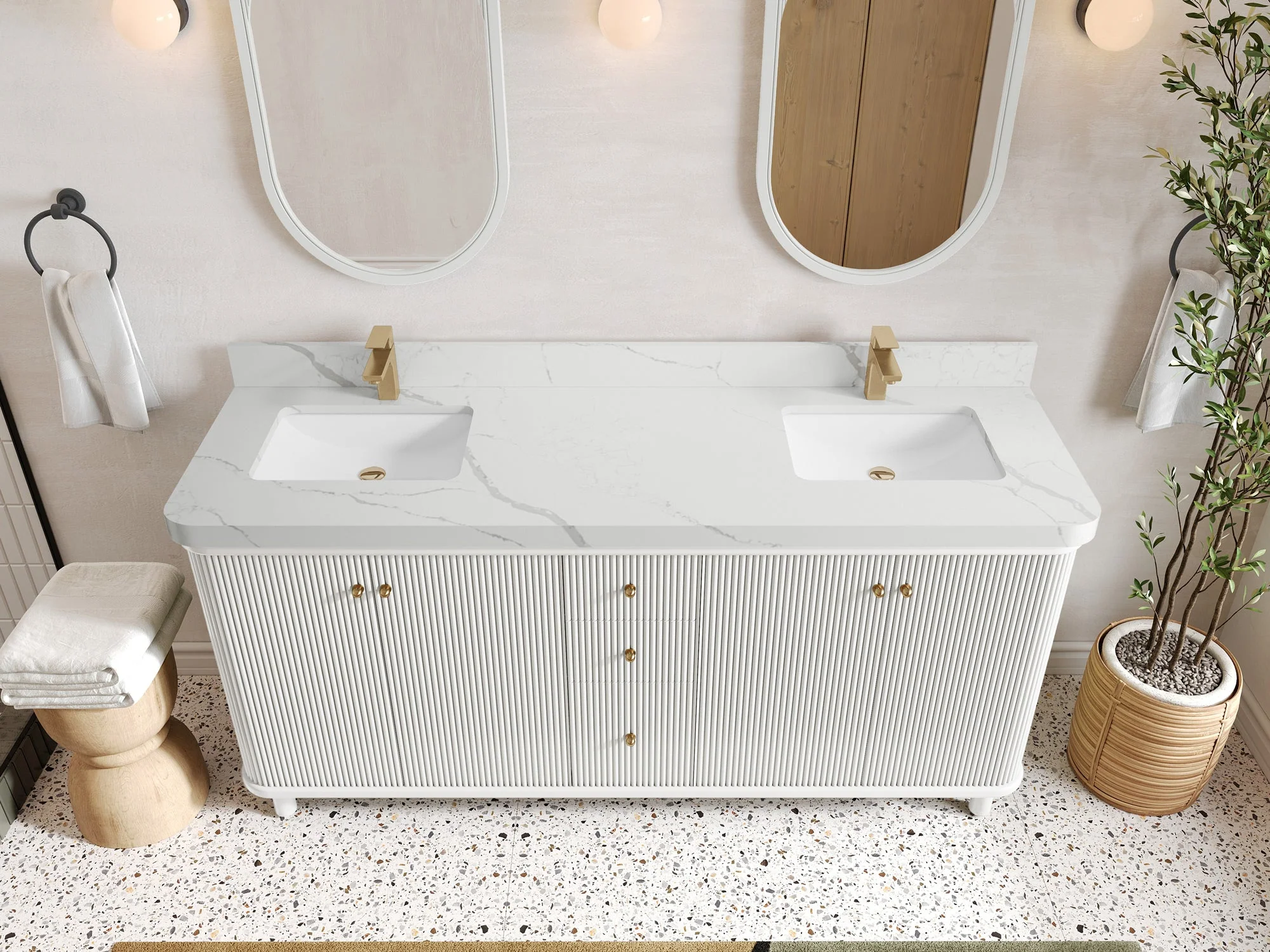 Miami 72 in. W x 22 in. D Double Sink Bathroom Vanity - Image 14