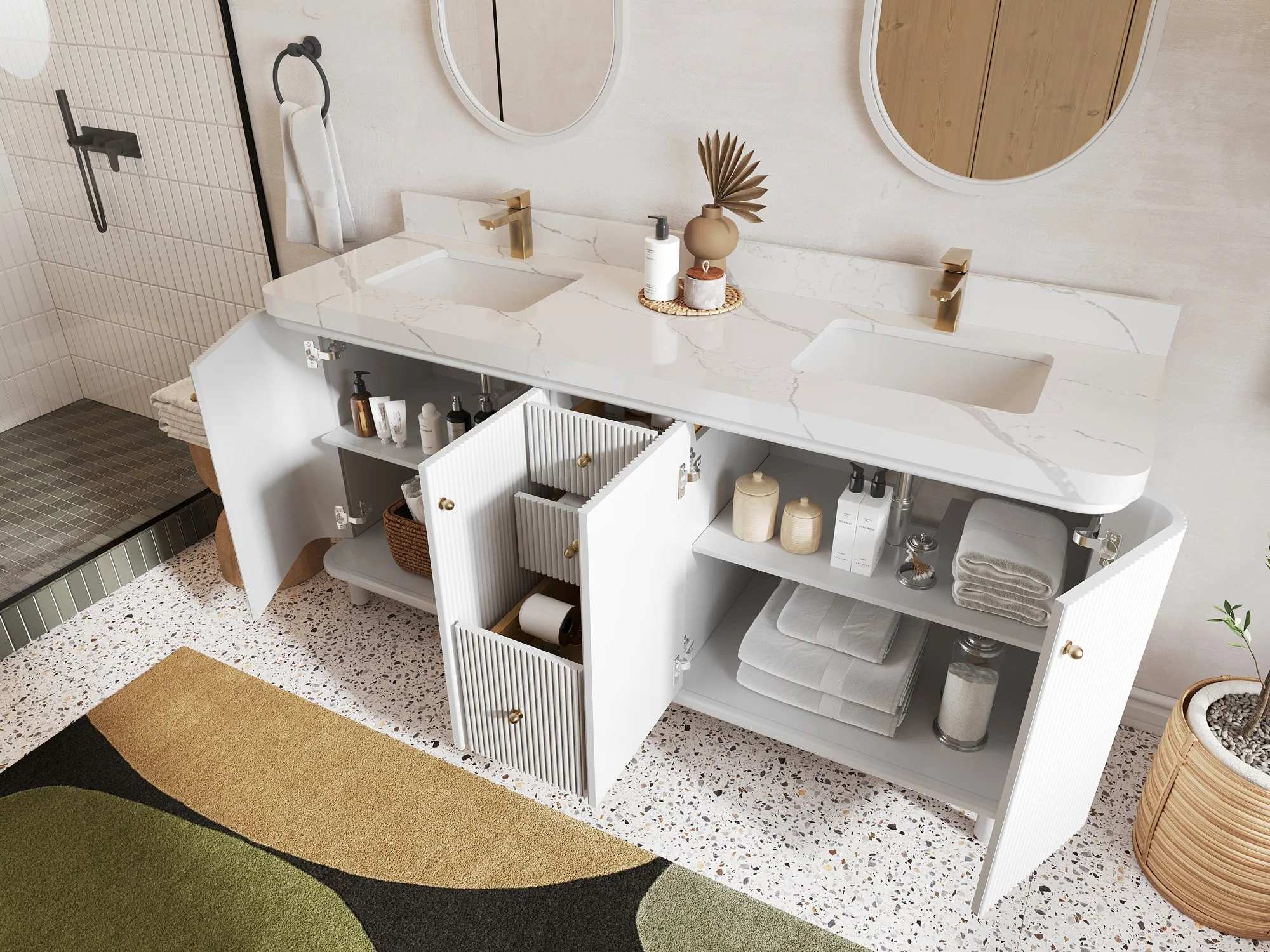 Miami 72 in. W x 22 in. D Double Sink Bathroom Vanity - Image 3