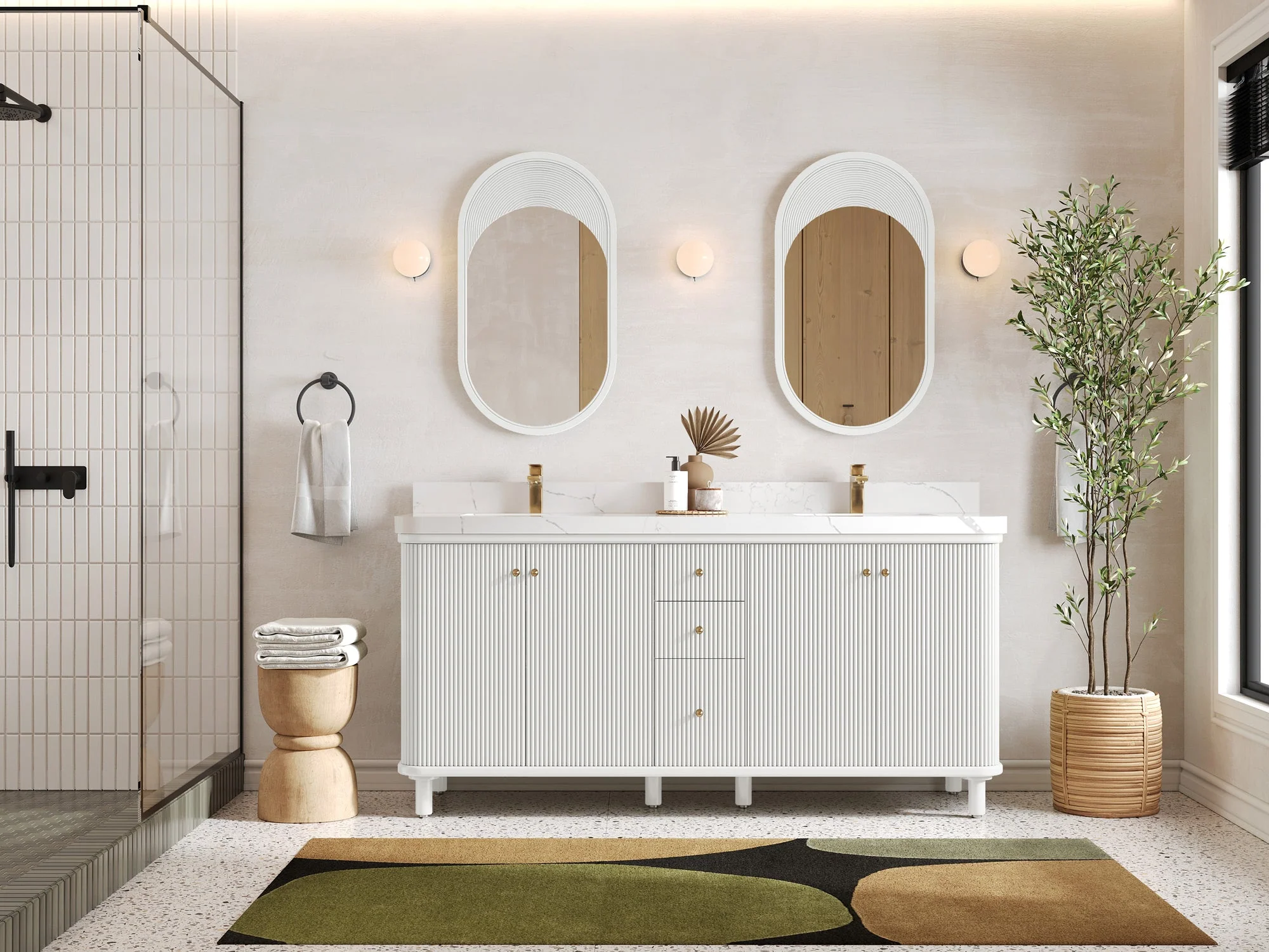 Miami 72 in. W x 22 in. D Double Sink Bathroom Vanity - Image 4