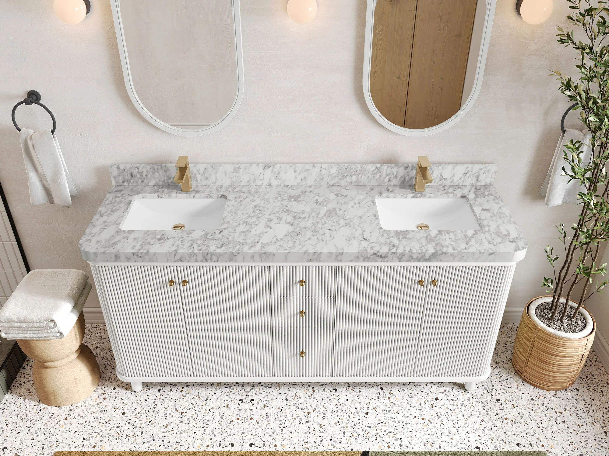 Miami 72 in. W x 22 in. D Double Sink Bathroom Vanity - Image 8