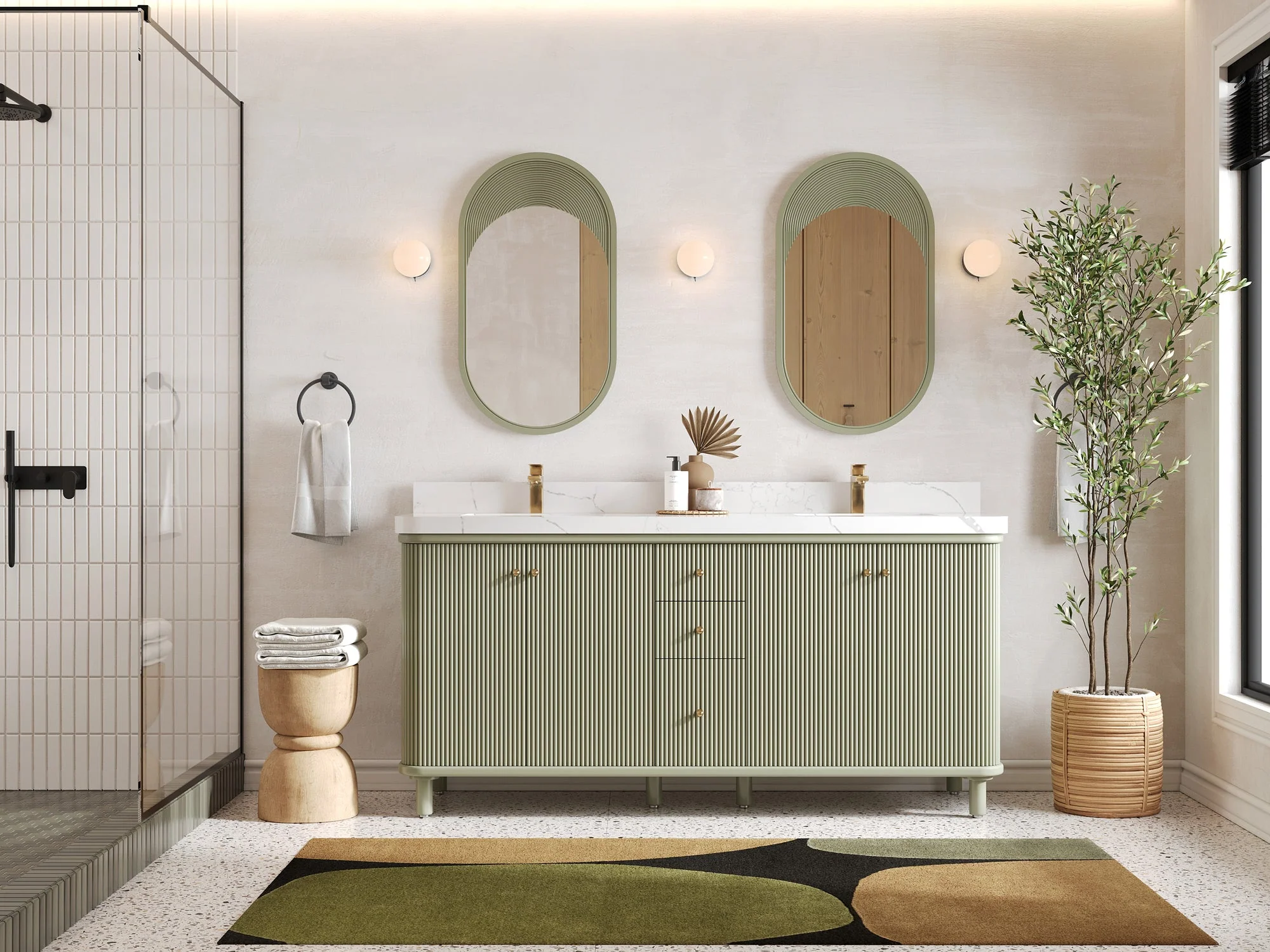 Miami 72 in. W x 22 in. D Double Sink Bathroom Vanity - Image 4