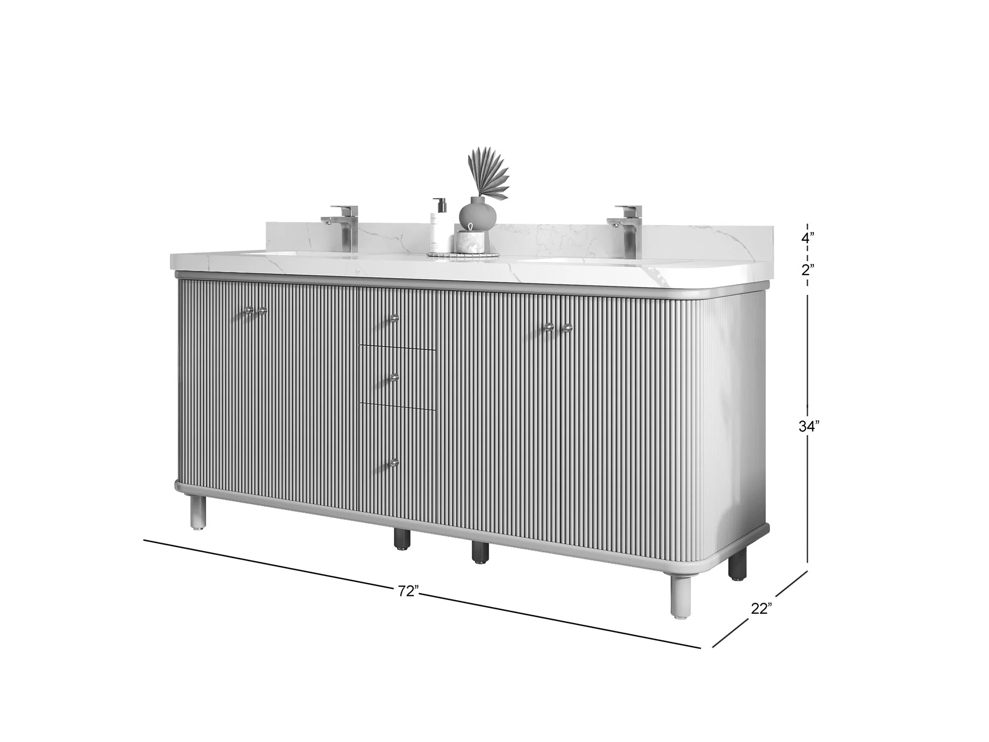 Miami 72 in. W x 22 in. D Double Sink Bathroom Vanity - Image 5