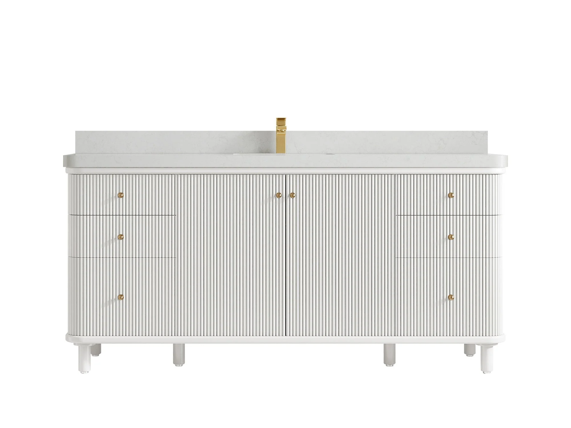 Miami 72 in. W x 22 in. D Fluted Single Sink Bathroom Vanity - Image 15