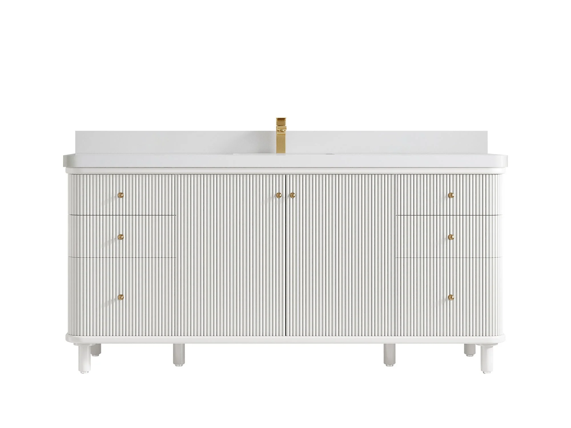 Miami 72 in. W x 22 in. D Fluted Single Sink Bathroom Vanity - Image 19