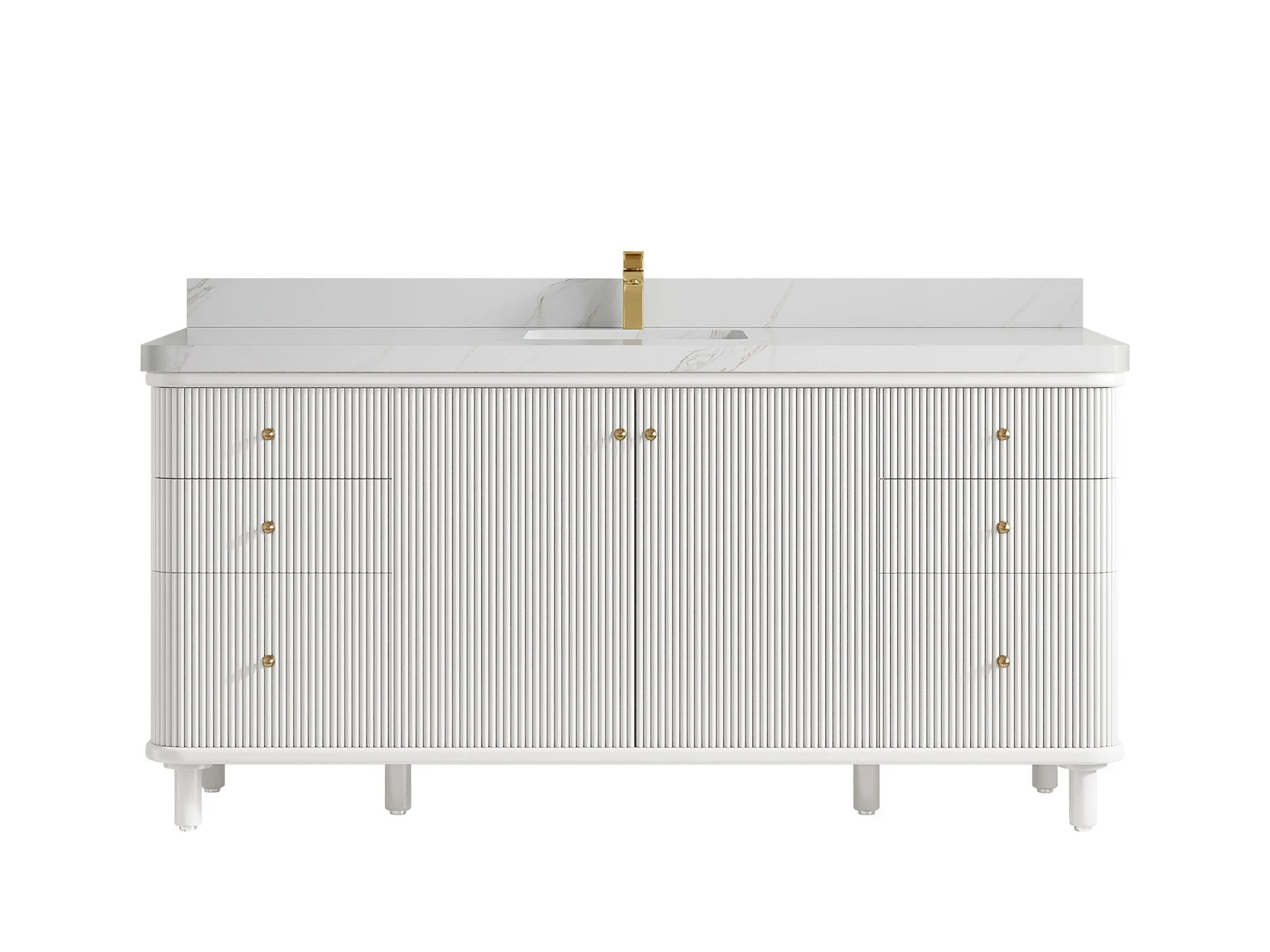 Miami 72 in. W x 22 in. D Fluted Single Sink Bathroom Vanity - Image 23