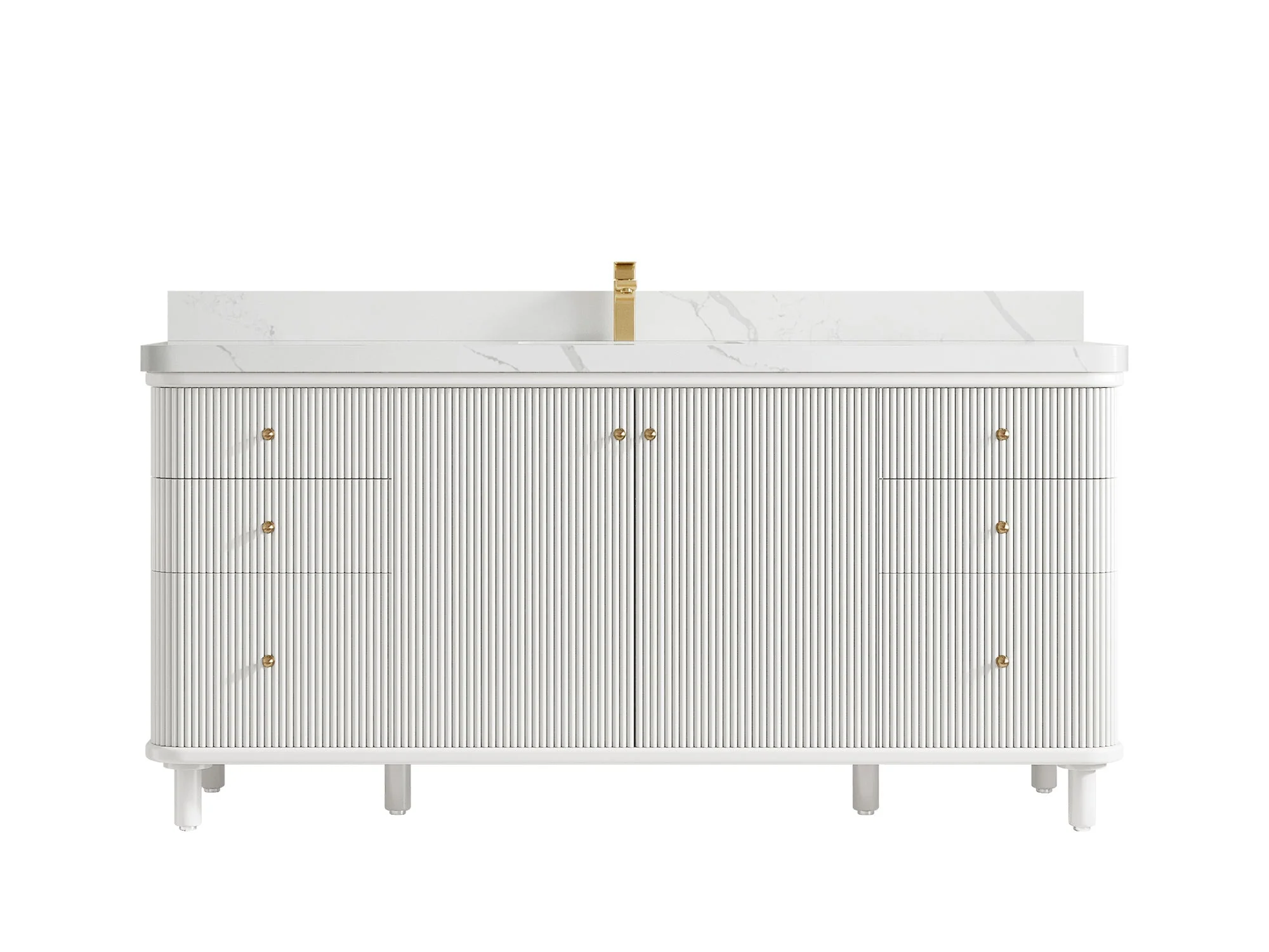 Miami 72 in. W x 22 in. D Fluted Single Sink Bathroom Vanity - Image 9