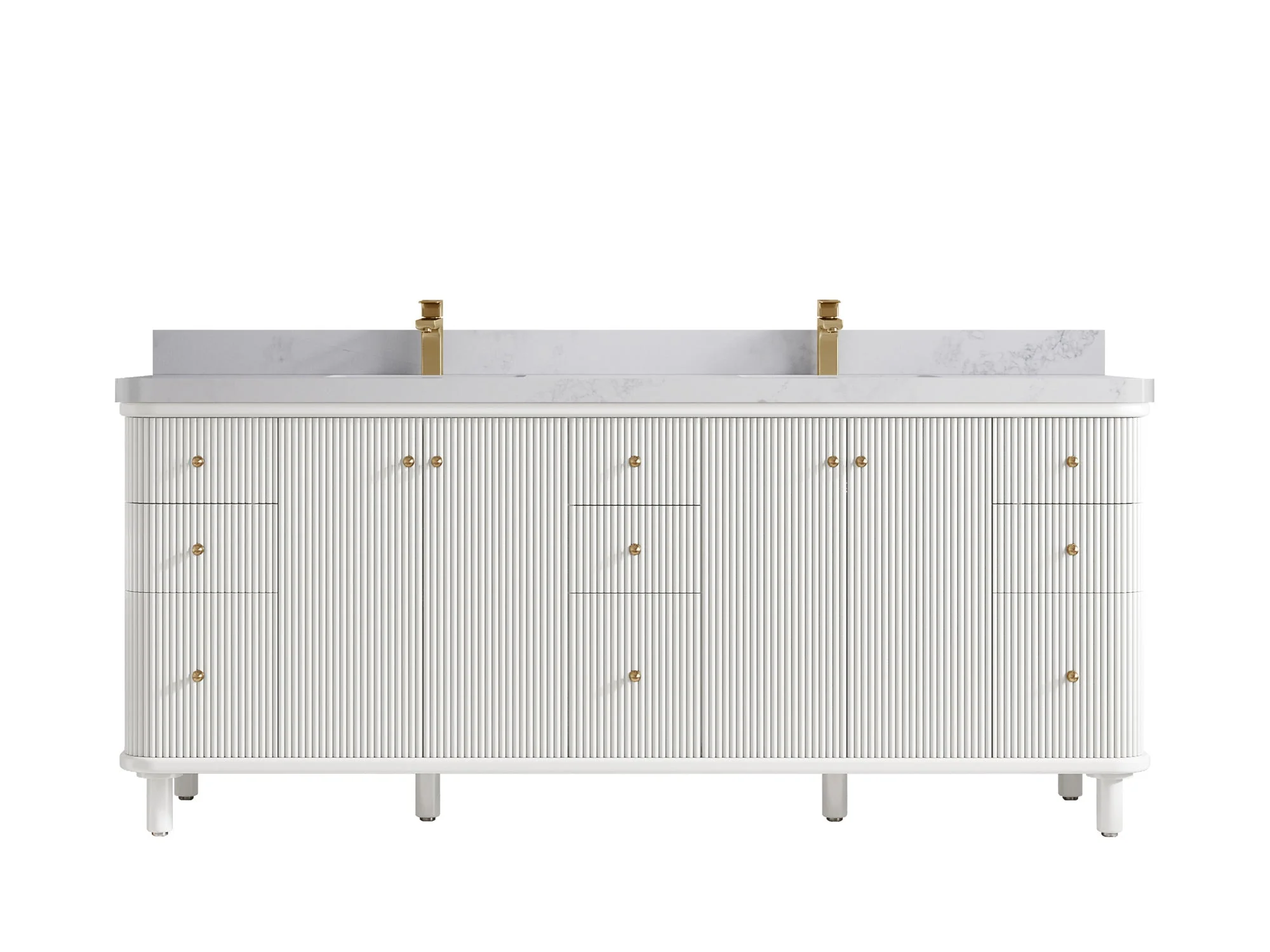 Miami 80 in. W x 22 in. D Fluted Double Sink Bathroom Vanity - Image 19
