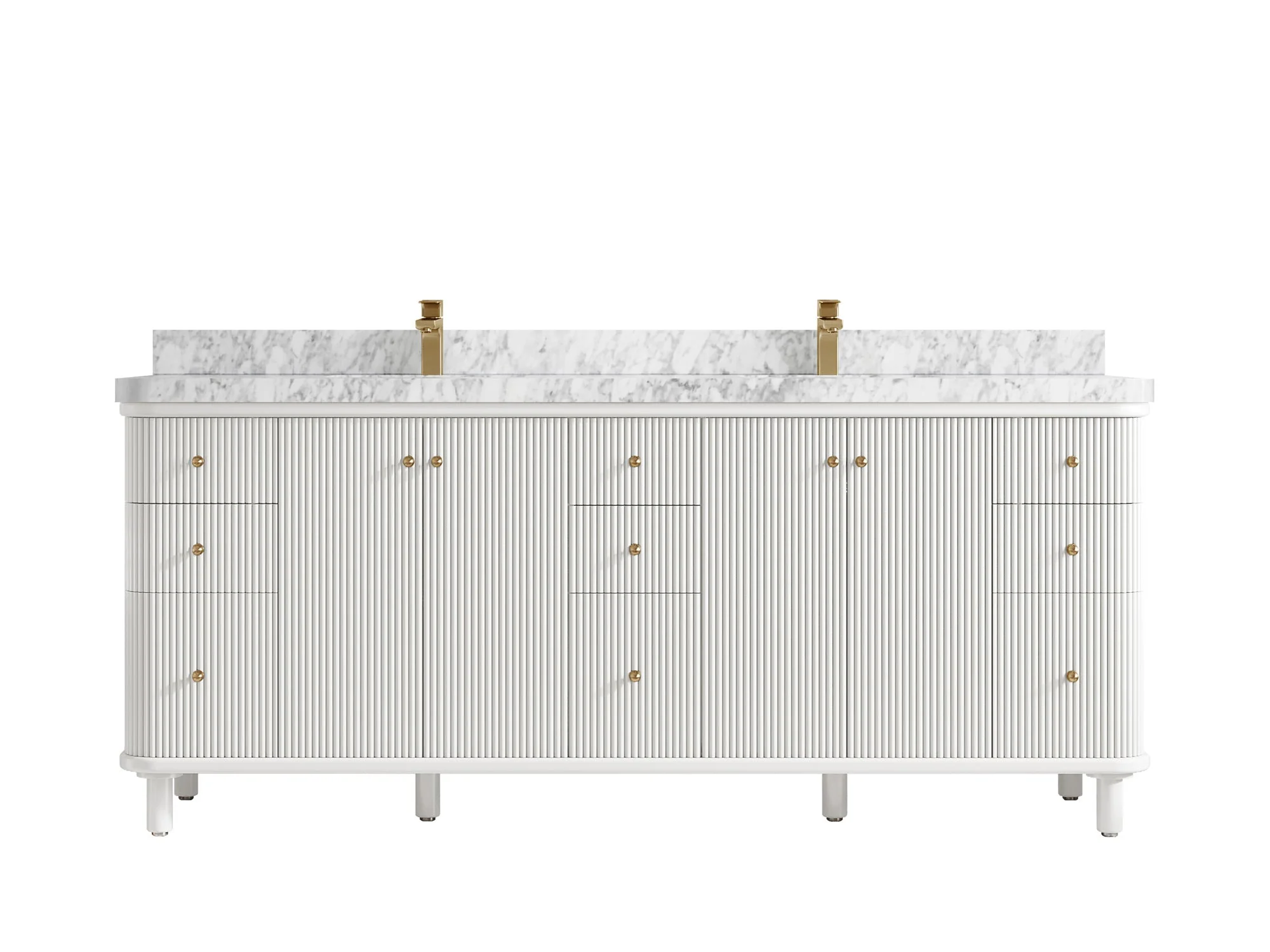 Miami 80 in. W x 22 in. D Fluted Double Sink Bathroom Vanity - Image 20
