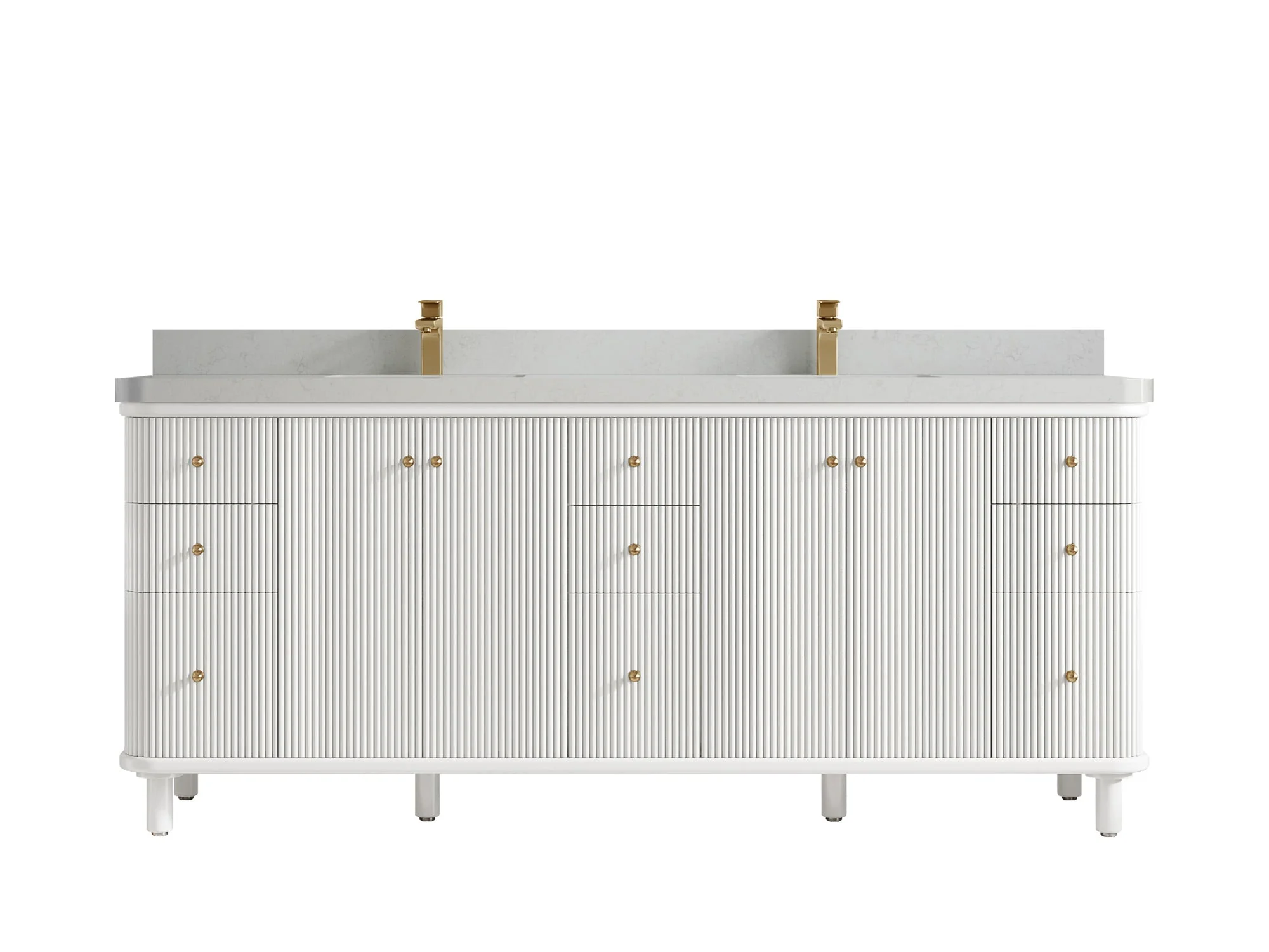 Miami 80 in. W x 22 in. D Fluted Double Sink Bathroom Vanity - Image 21