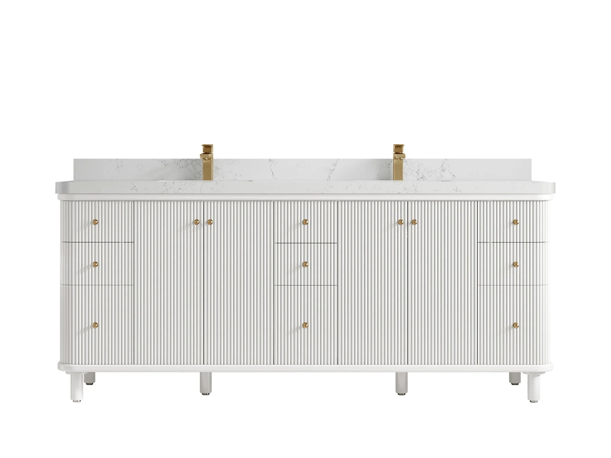 Miami 80 in. W x 22 in. D Fluted Double Sink Bathroom Vanity - Image 23