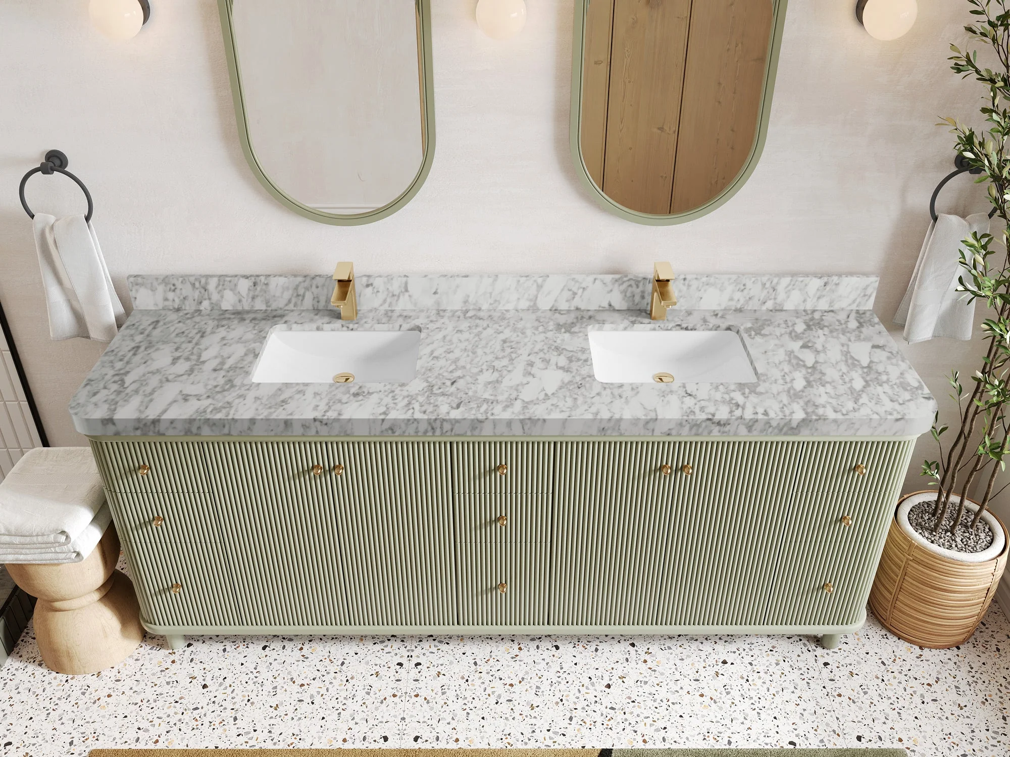 Miami 84 in. W x 22 in. D Double Sink Bathroom Vanity - Image 12