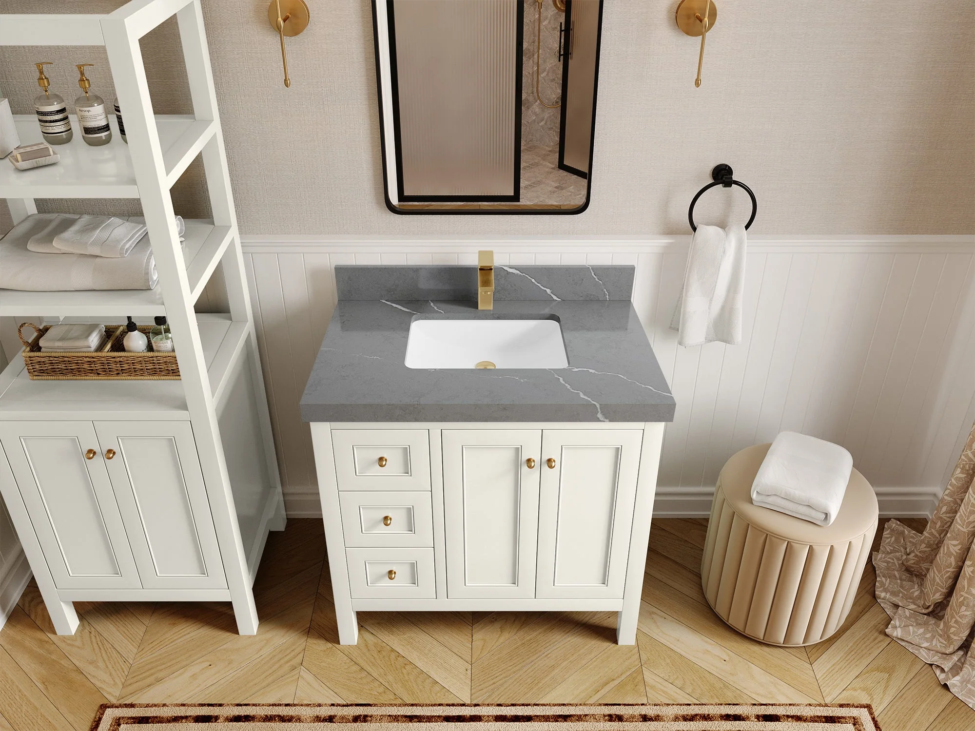 Nashville 36 in. W x 22 in. D Center Sink Bathroom Vanity - Image 42