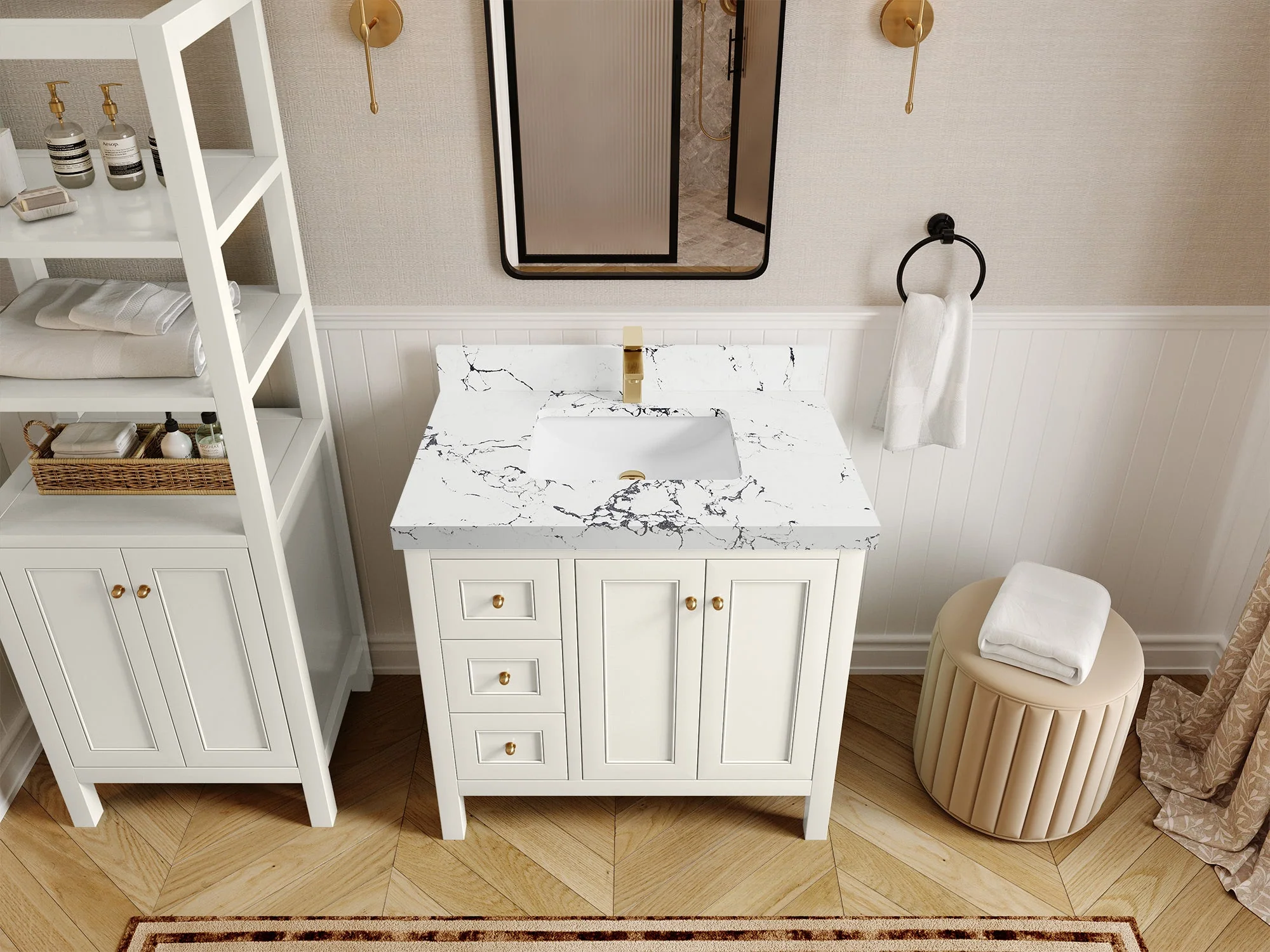Nashville 36 in. W x 22 in. D Center Sink Bathroom Vanity - Image 48