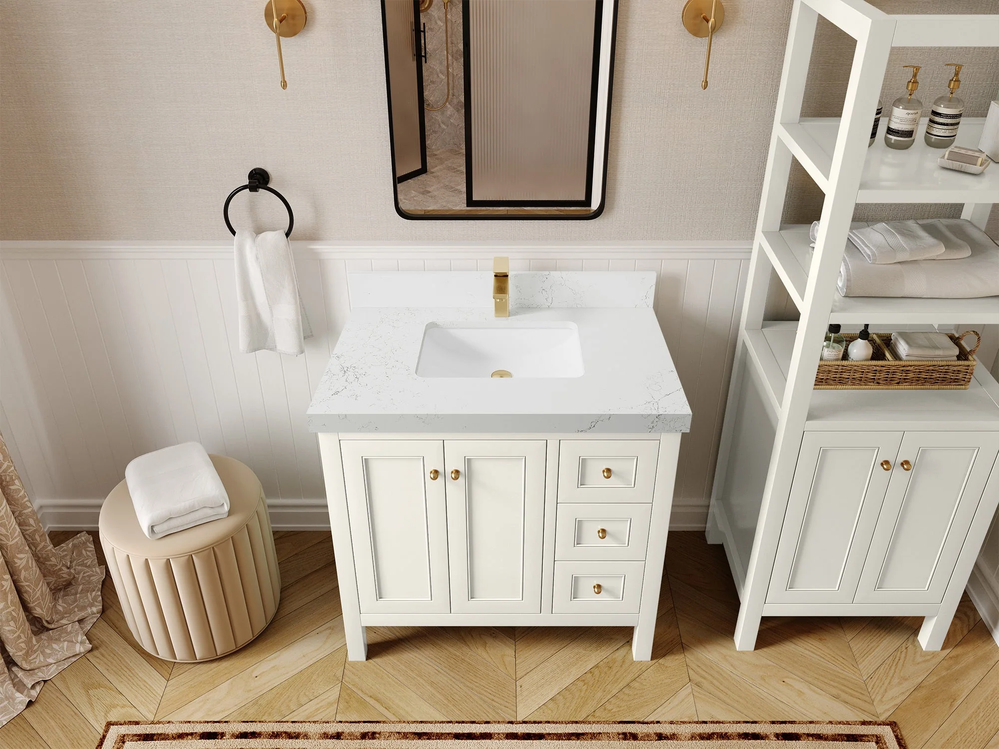 Nashville 36 in. W x 22 in. D Center Sink Bathroom Vanity - Image 38