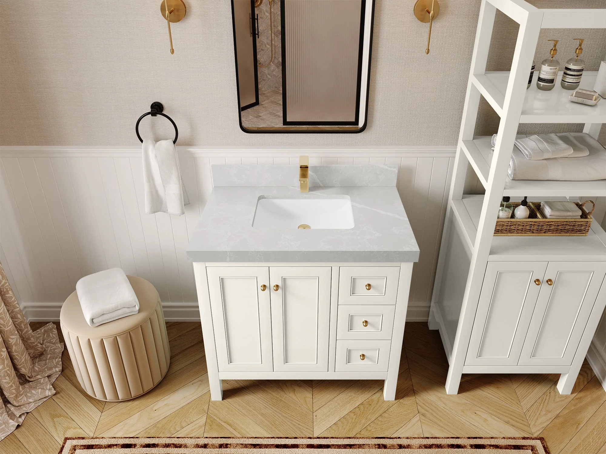 Nashville 36 in. W x 22 in. D Center Sink Bathroom Vanity - Image 40