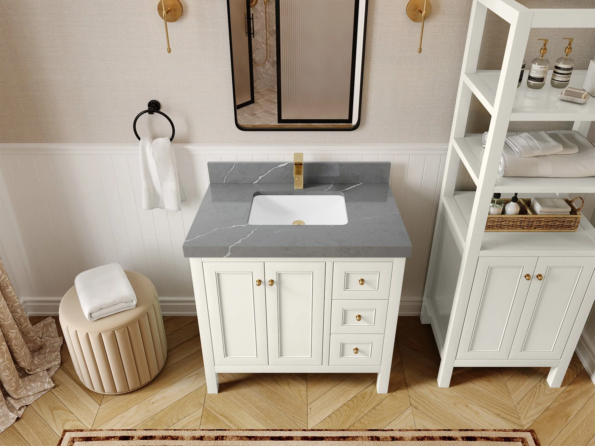 Nashville 36 in. W x 22 in. D Center Sink Bathroom Vanity - Image 42