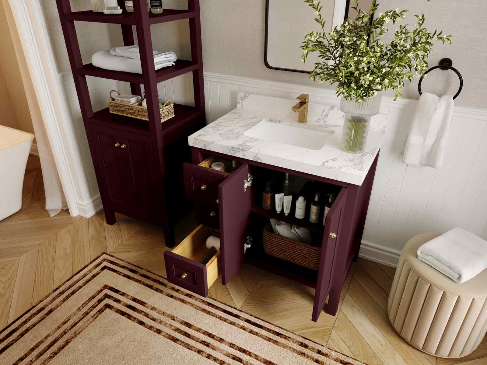 Nashville 36 in. W x 22 in. D Center Sink Bathroom Vanity - Image 3